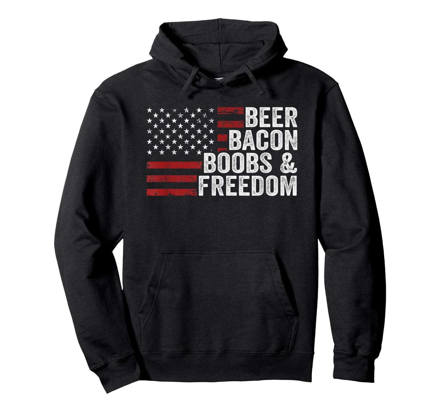 BEER BACON BOOBS & FREEDOM - Funny Mens BBQ Drinking USA T-Shirt