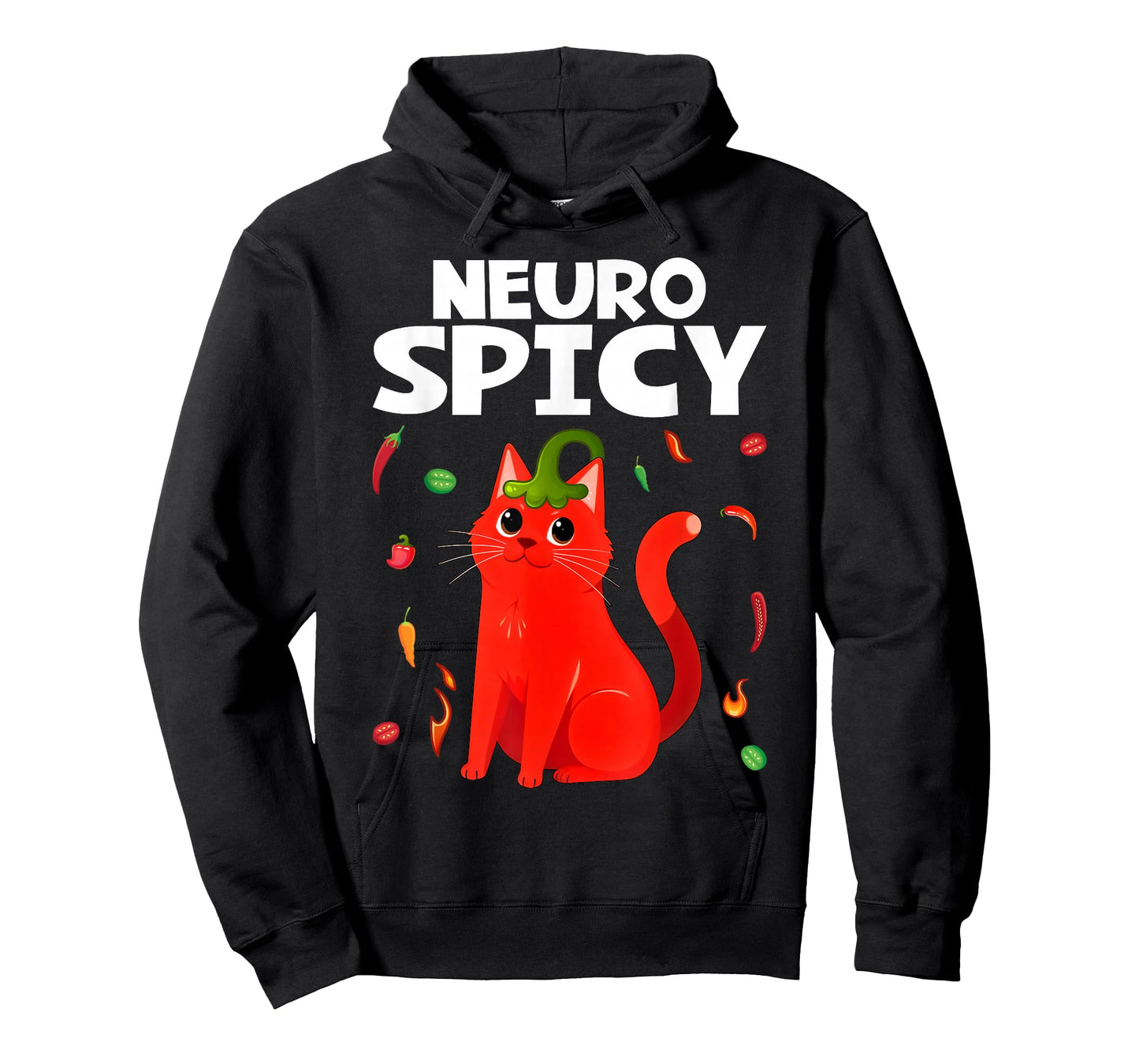 Neurospicy Funny Neurodivergent ADHD ASD Autism Cat Lover T-Shirt