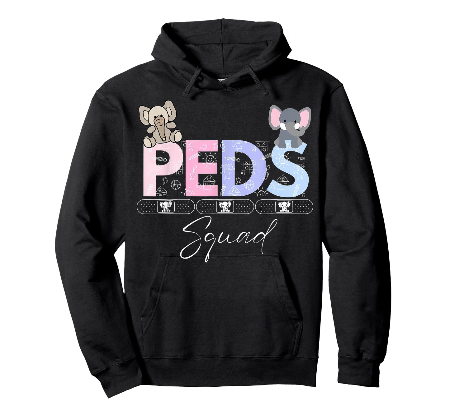 Cute Peds Squad Nurse Elephant Pediatric Graduation T-Shirt