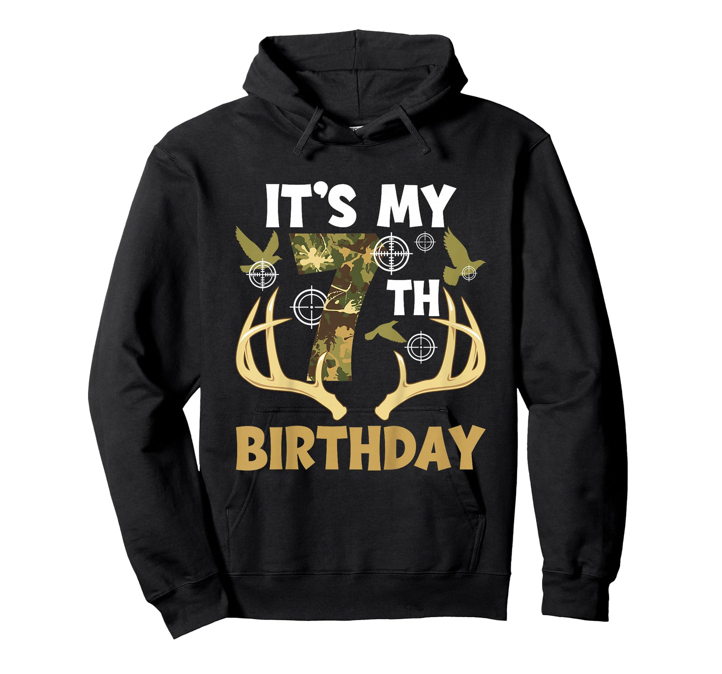7th Hunting Birthday Party 7 Year Old Hunter Birthday T-Shirt