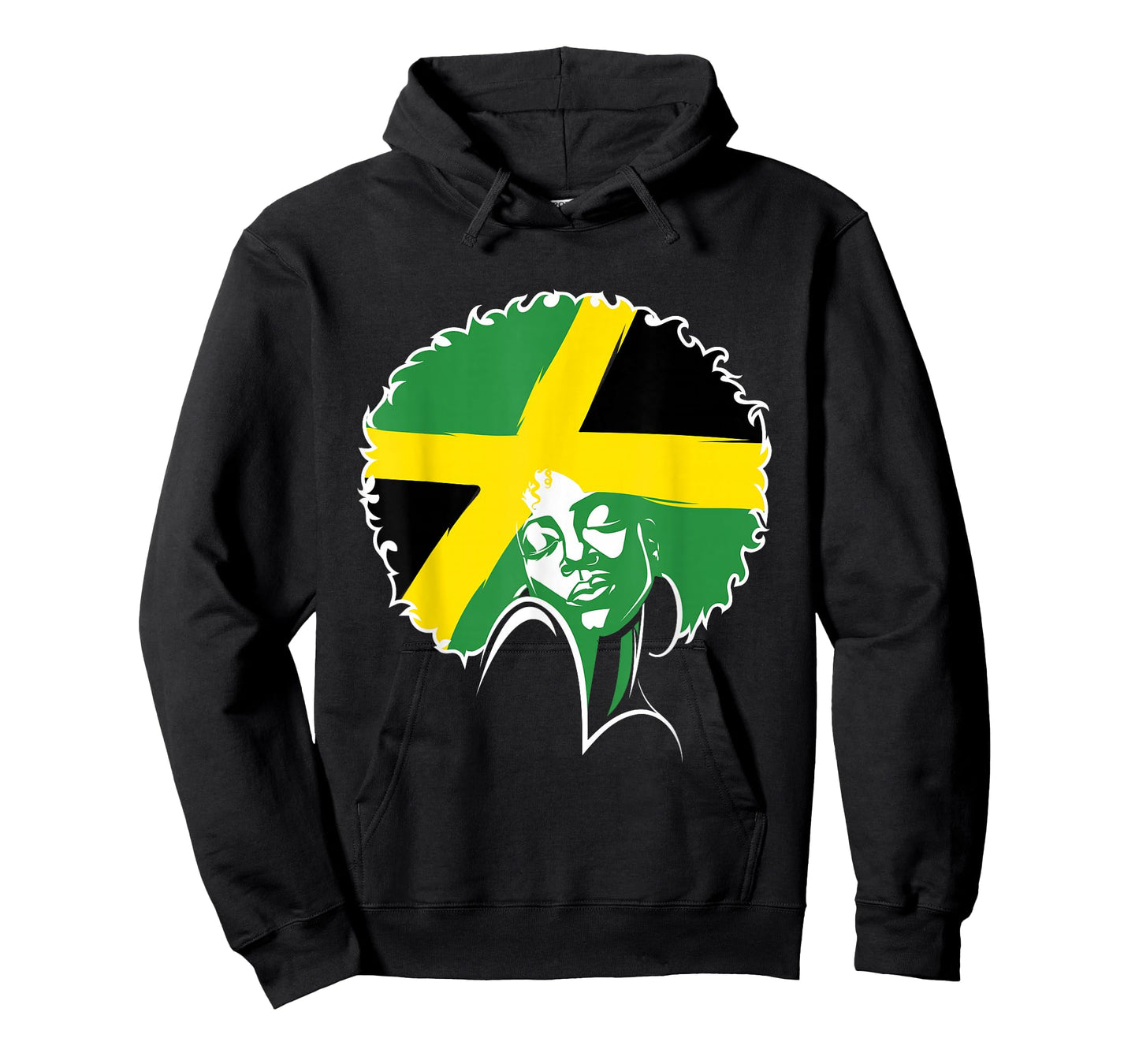 Afro Hair Jamaican Flag Shirt Women Black Melanin Jamaica T-Shirt