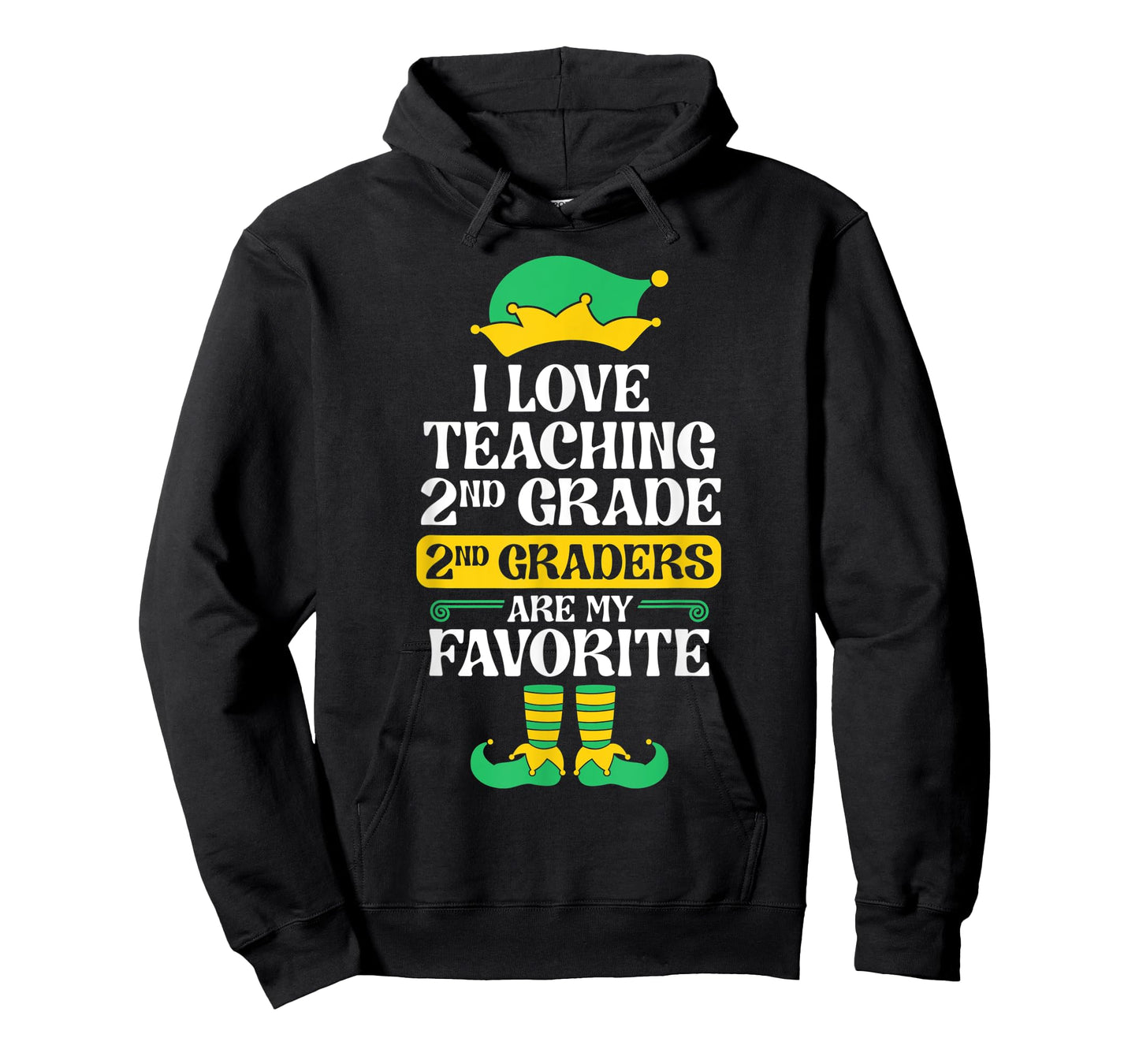 2nd Grade Teacher Elf Christmas School Party I Love Teaching Men Women Kids T-Shirt