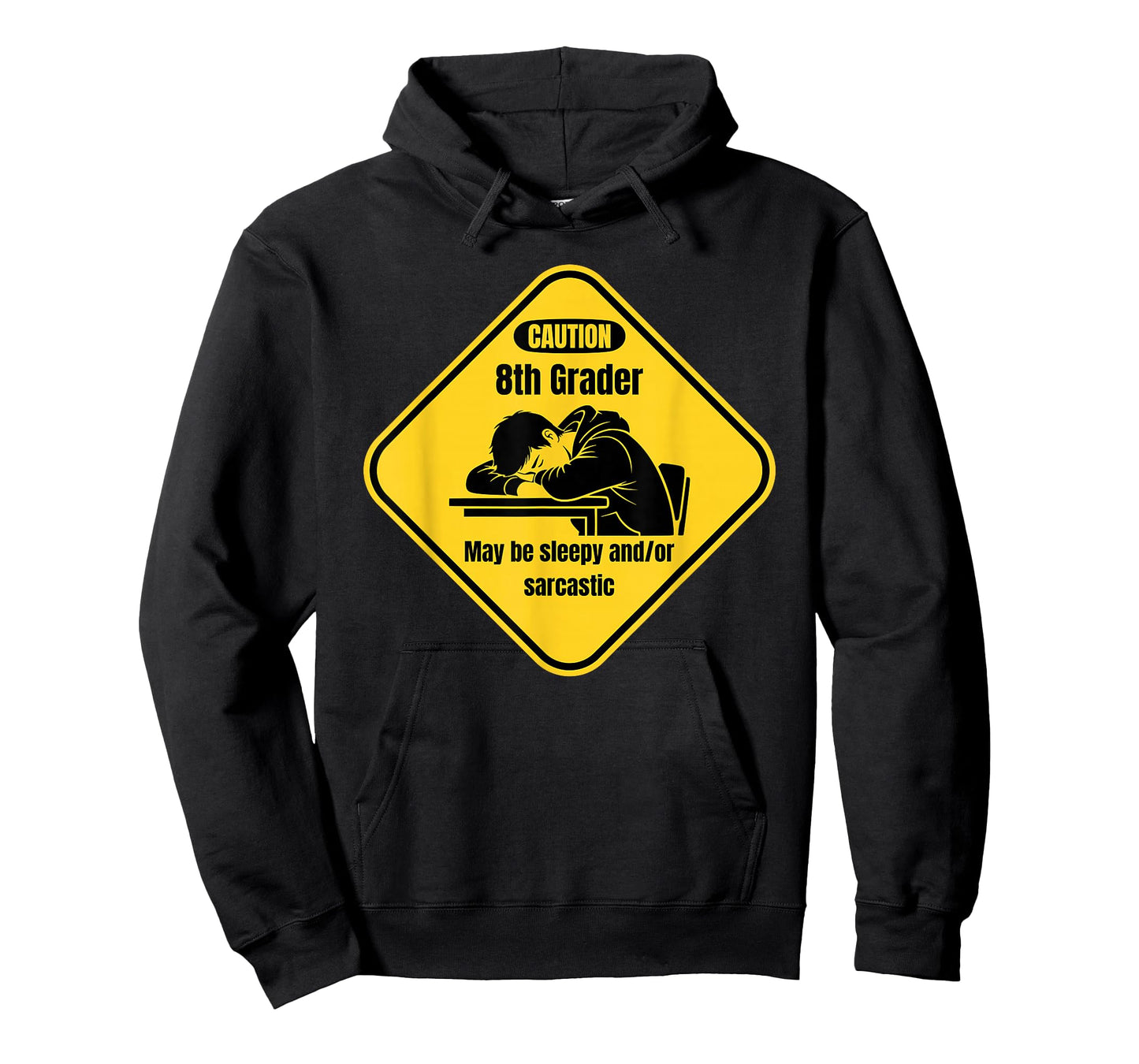 Funny Eighth Grade Caution Sign Sarcastic Teen Humor T-Shirt