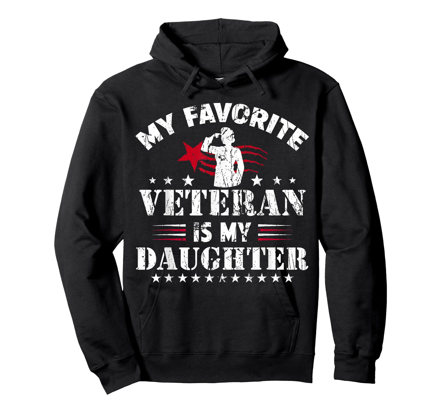 My Favorite Veteran Is My Daughter Usa Flag Vintage Women Men T-Shirt
