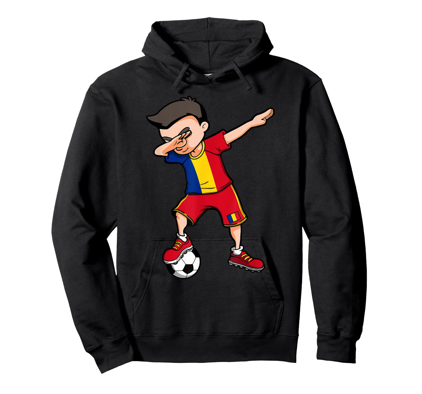 Dabbing Soccer Boy Romania Football Fan Jersey Romanian Flag T-Shirt