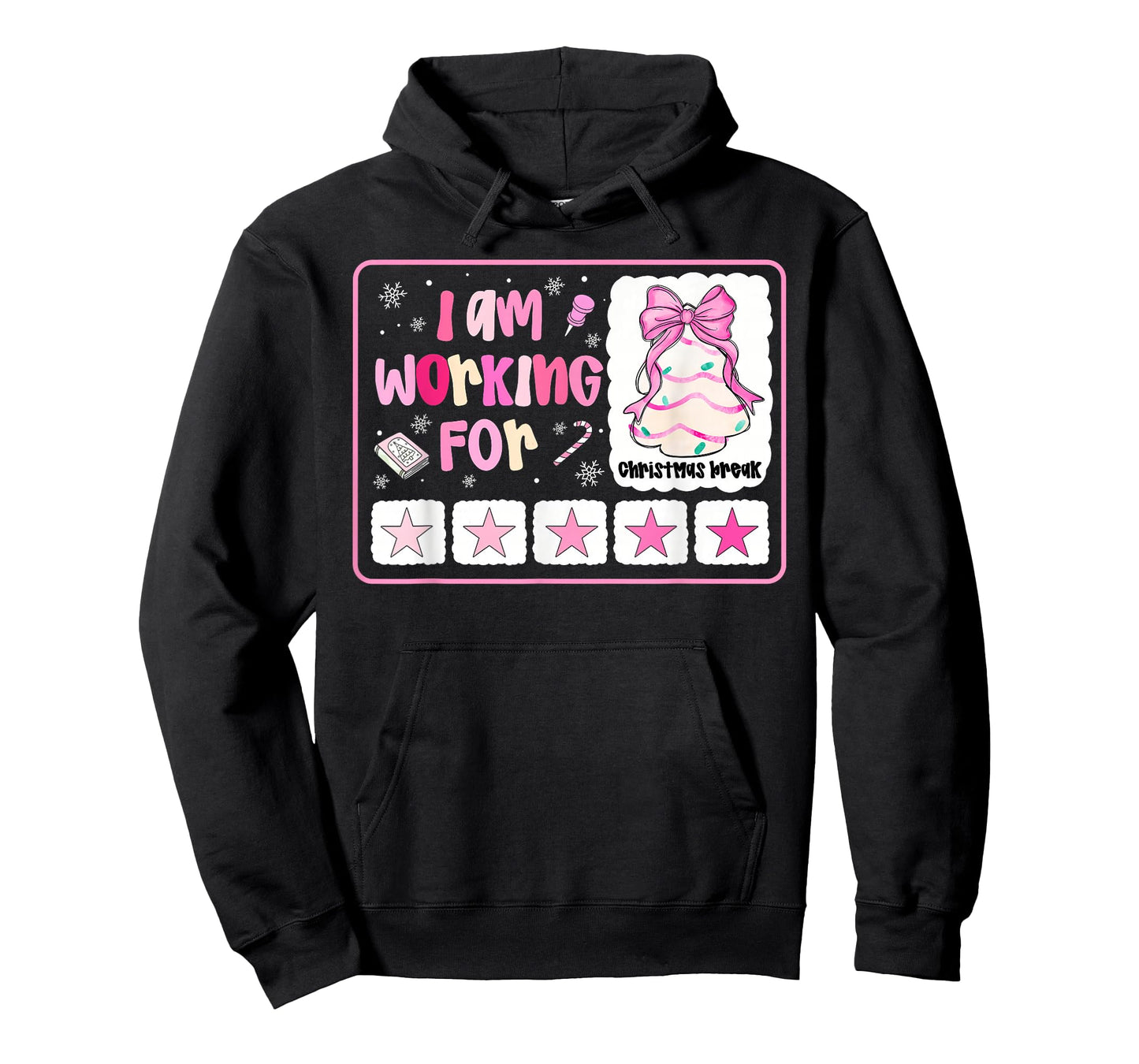 I'm Working for Christmas Break 5 Stars Christmas Teacher T-Shirt