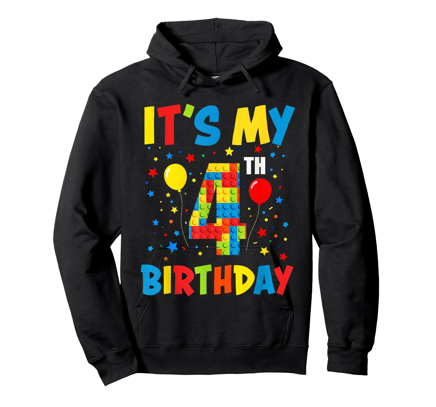 It’s My 4th Birthday 4 Year Old Building Blocks Kids Boys T-Shirt