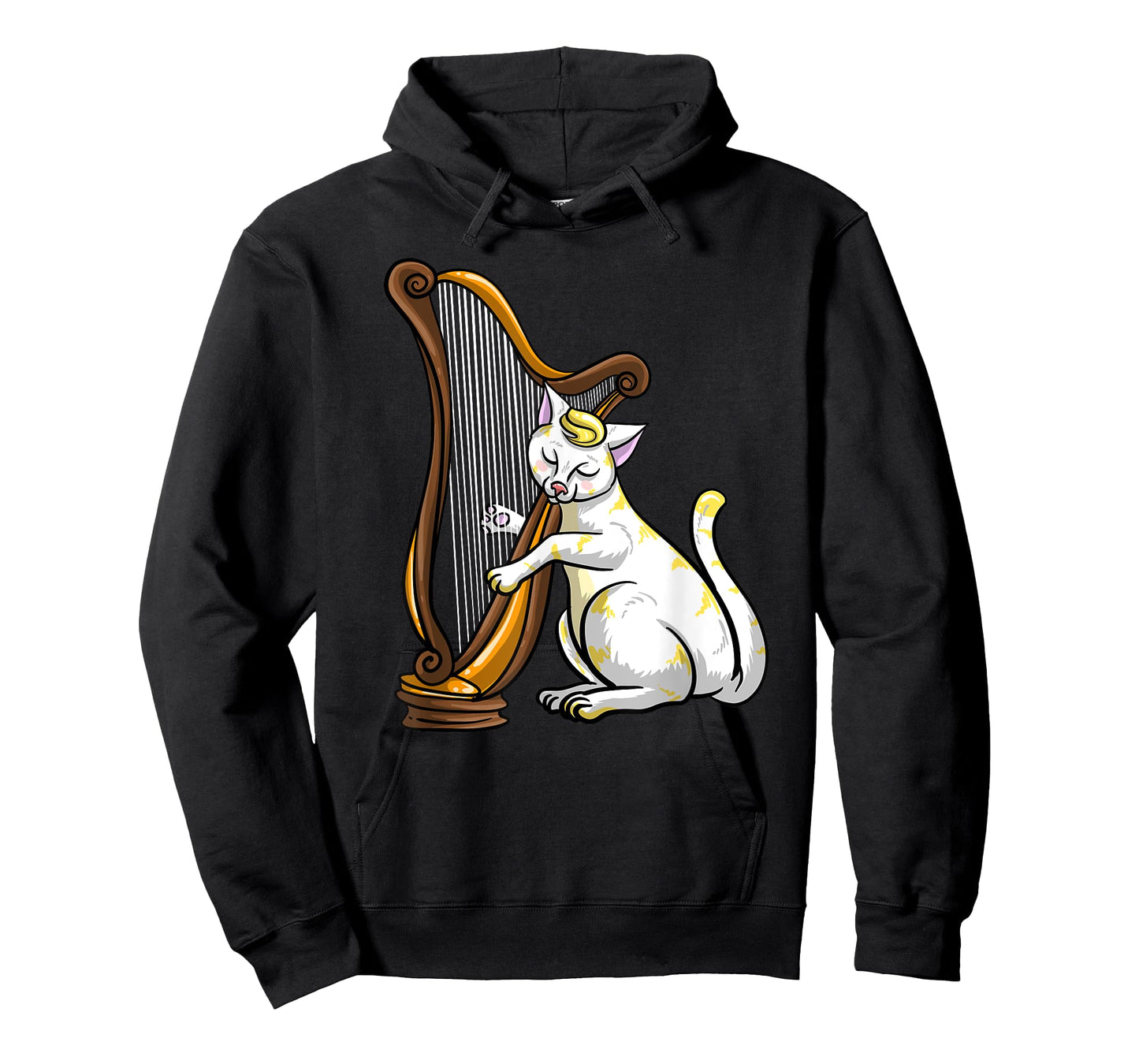 Funny Cat Playing Harp | Cool Love Animal Lyre Musician Gift T-Shirt