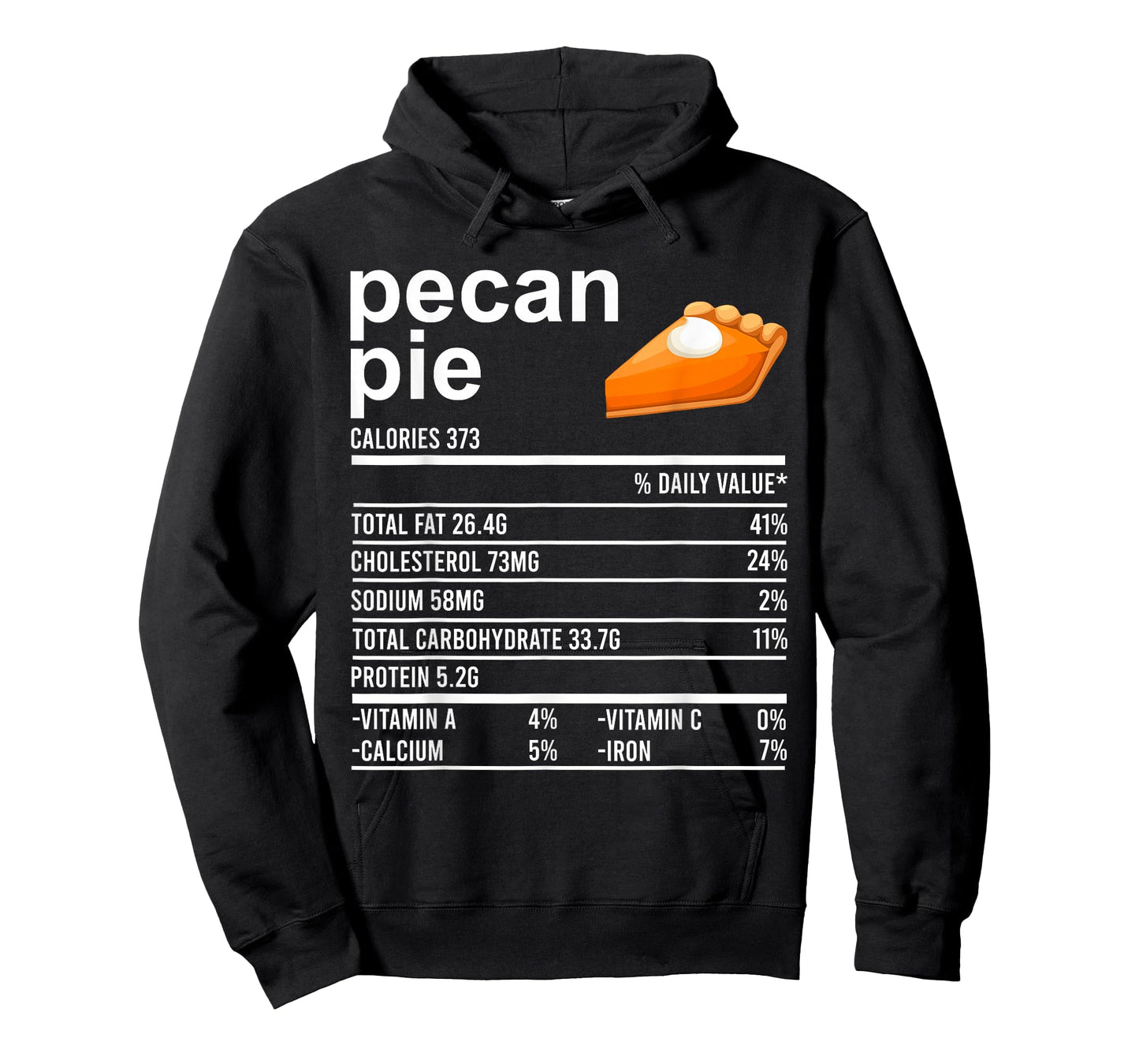 Funny Thanksgiving Food Apparel, Pecan Pie Nutrition Facts T-Shirt