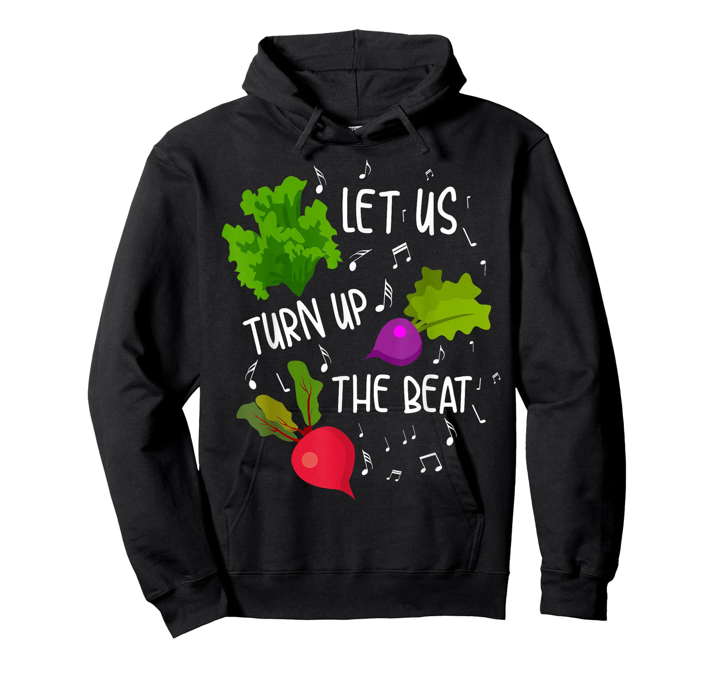 Cool Let Us Turn Up The Beat | Funny Vegetarian Music Gift T-Shirt