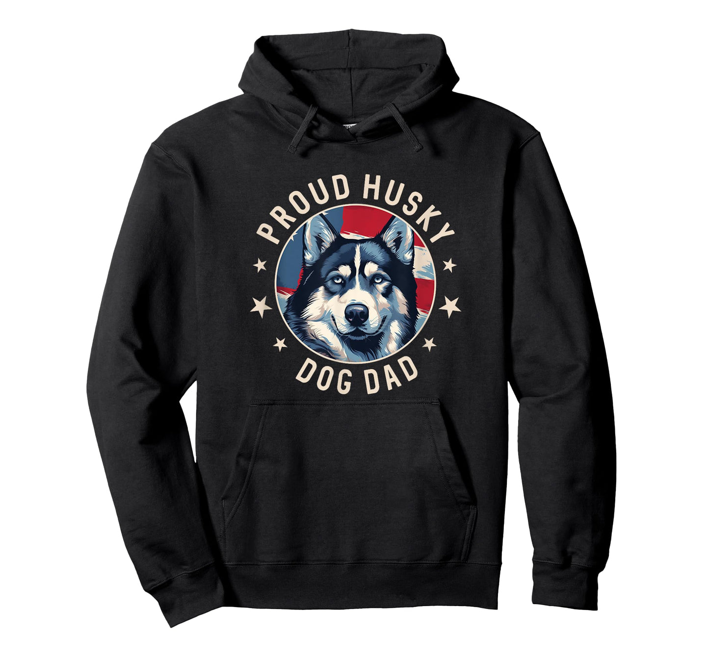 Proud Husky Dad American Flag Patriotic Husky Dad T-Shirt