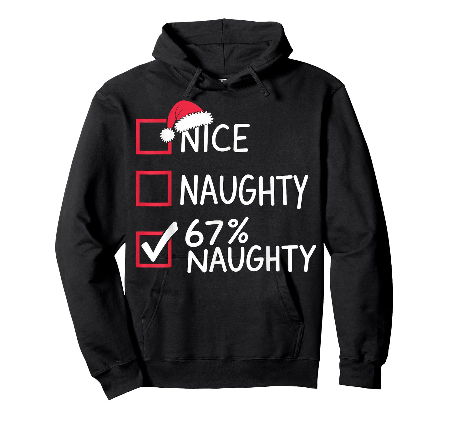 Nice Naughty 67% Naughty Meme Funny Christmas Six Seven Xmas T-Shirt