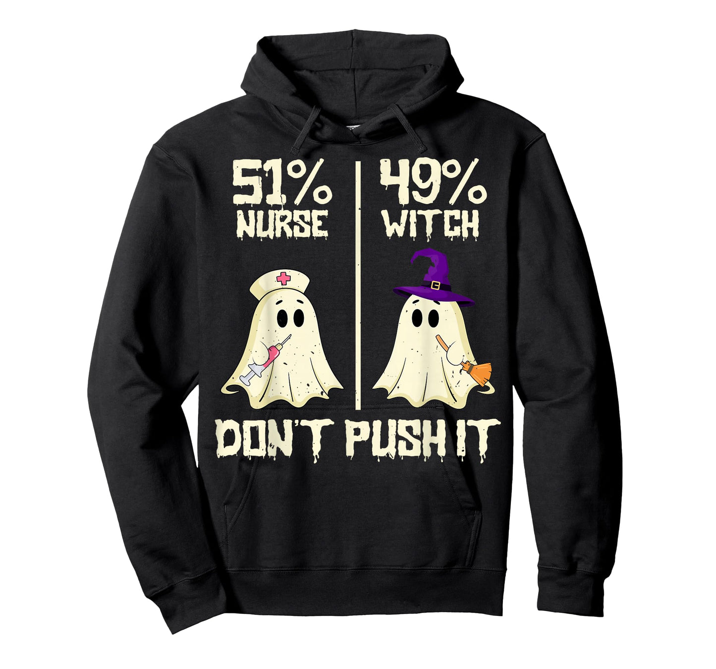 51% Nurse 49% Witch - Funny Nursing Spooky Halloween Costume T-Shirt
