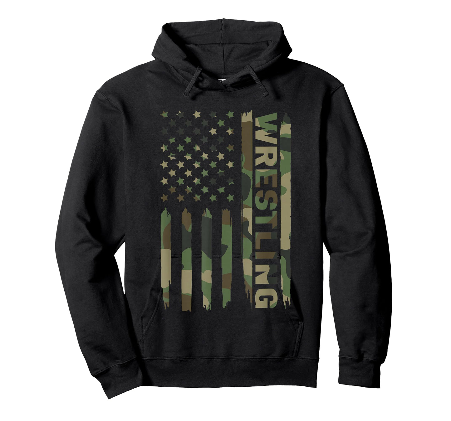 Wrestling American Flag Camo Wrestler T-Shirt