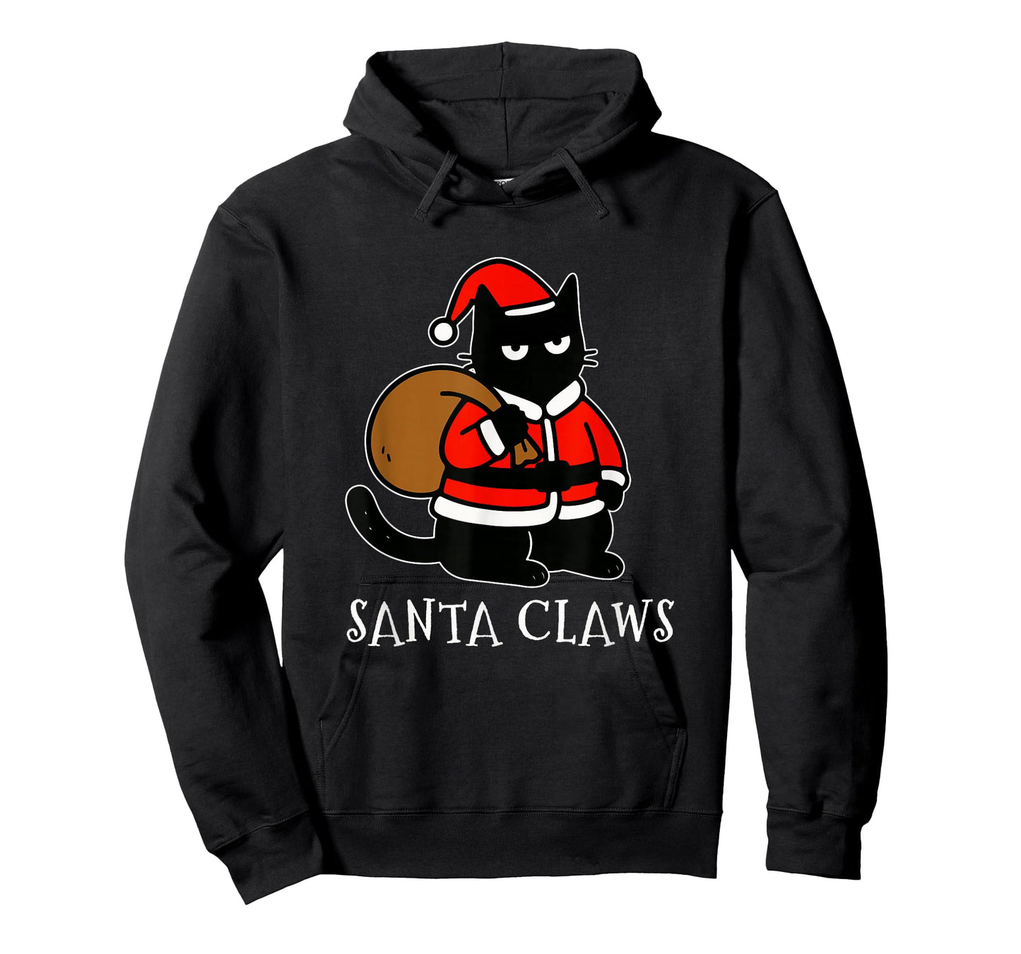 Funny Black Cat Santa Claws Christmas Kitty Xmas Cat Lovers T-Shirt