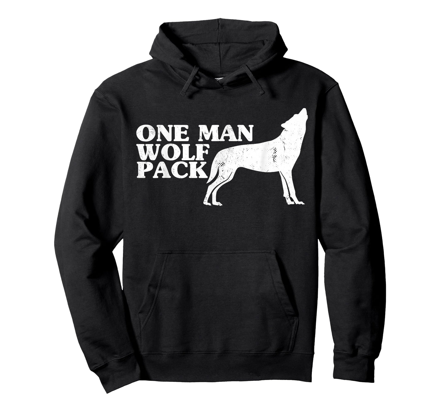 Men's One Man Wolf Pack Vintage Graphic T-Shirt White Ink T-Shirt