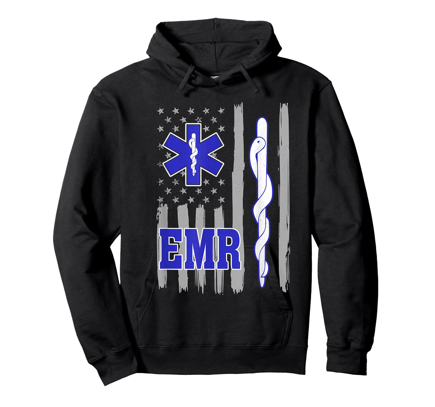 American Flag Blue Thin line EMR Emergency Medical Responder T-Shirt