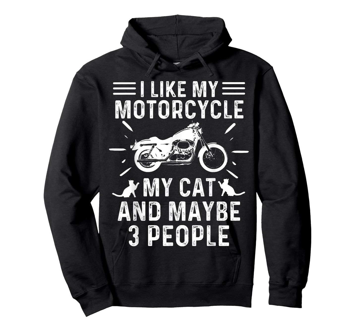 Retro Vintage I Like My Motorcycle My Cat and Maybe 3 People Men Women T-Shirt