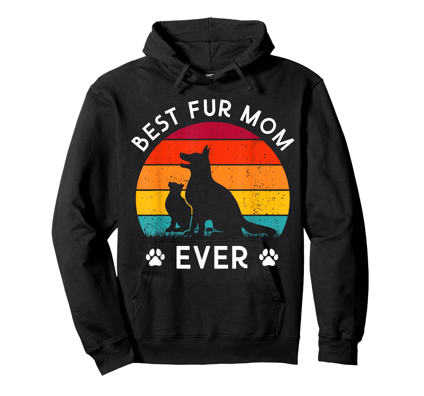 Funny Best Fur MOM Ever Vintage Retro Dog and Cat Owner Love T-Shirt for Men Women Kids