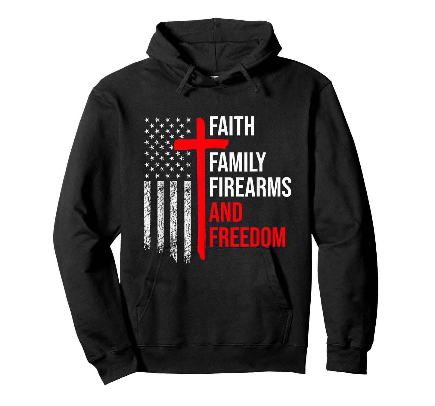Faith Family Firearms And Freedom 4th of July Flag Christian T-Shirt