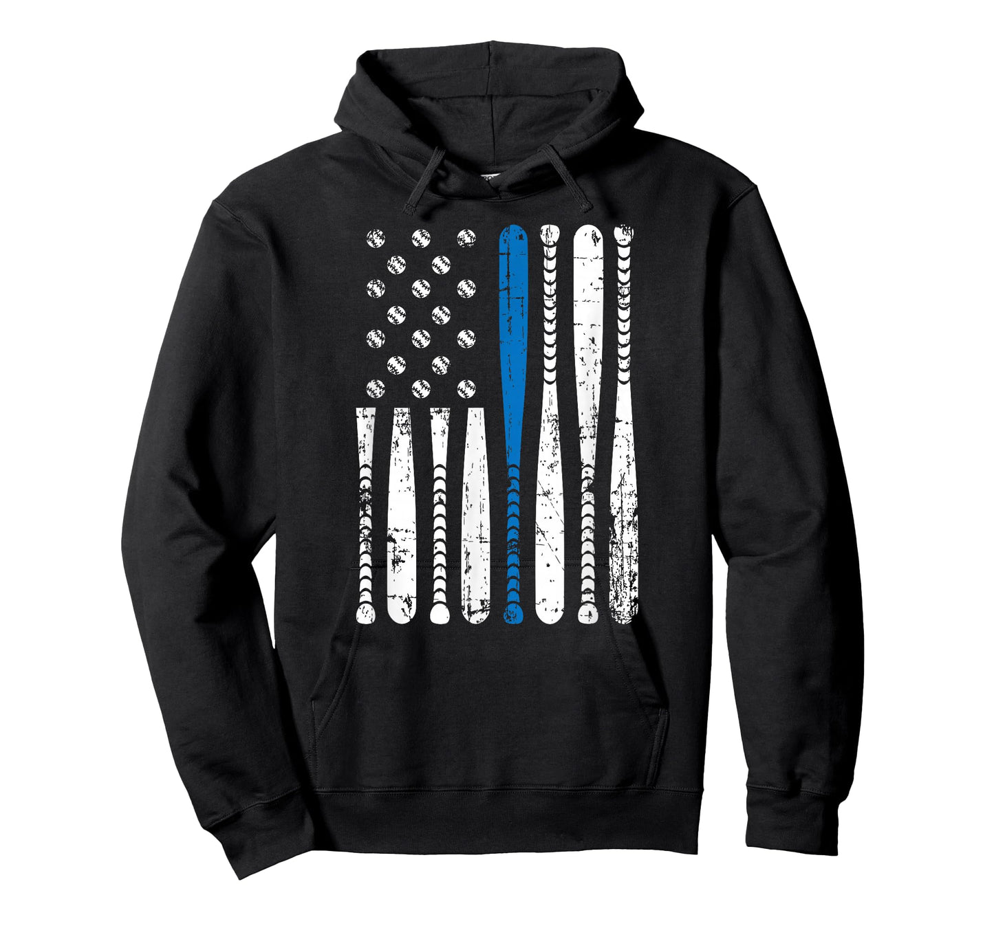 Thin Blue Line LEO USA Flag Police Support Baseball Bat Tee T-Shirt