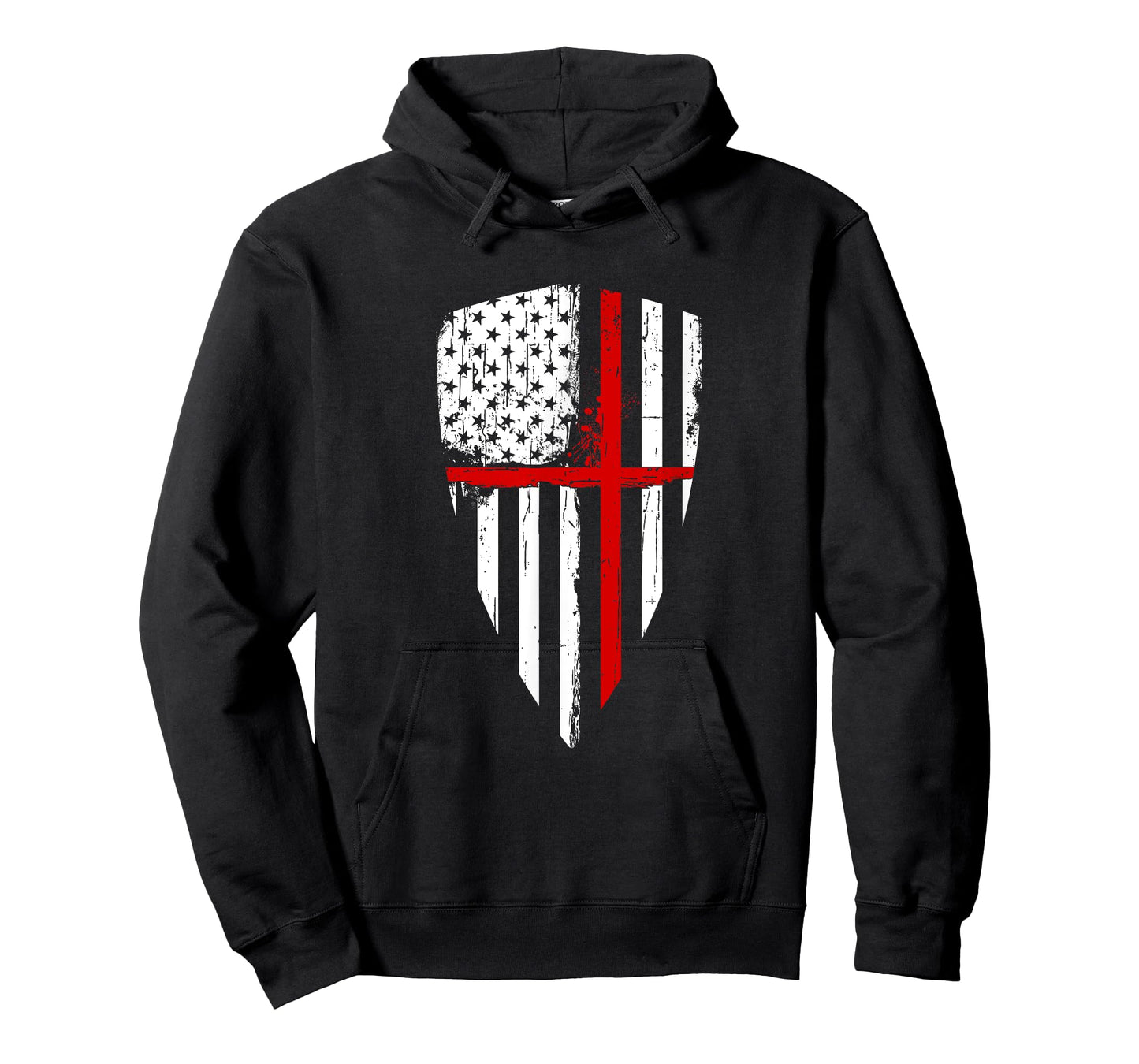 Red Line Crusader American Flag Shield Graphic Shirt Women Kids Men T-Shirt