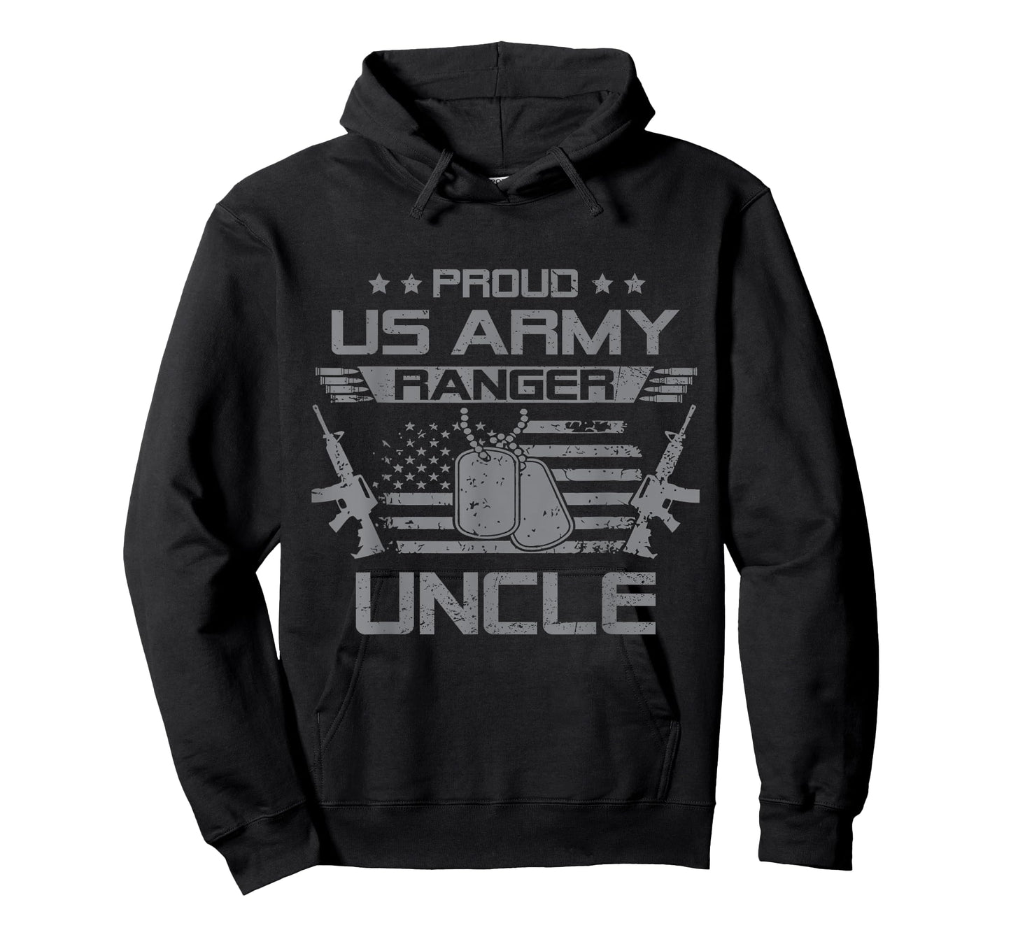 Proud US Army Ranger Uncle Flag American USA Military T-Shirt