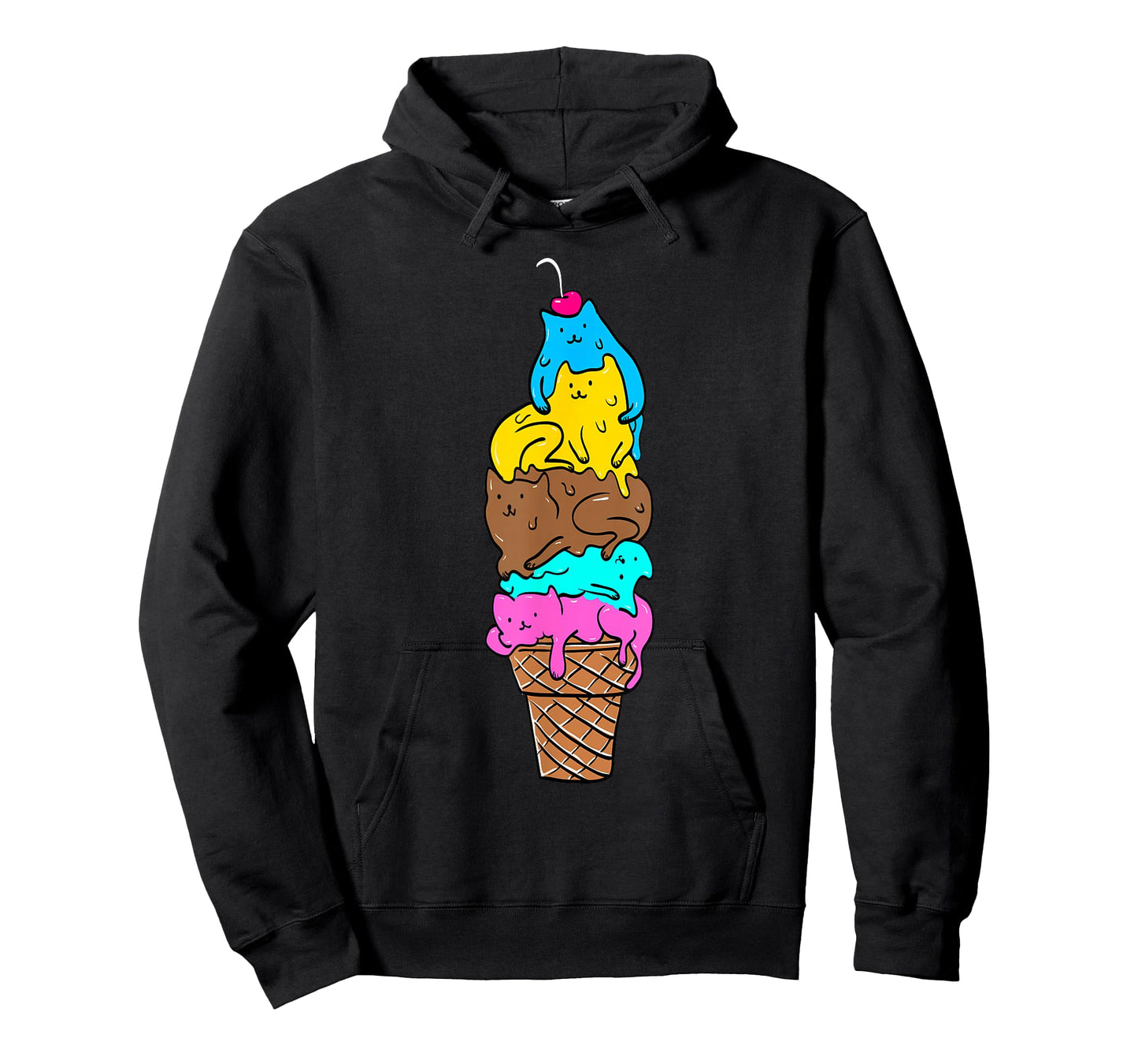 Cute Cat Ice Cream T-Shirt - Kitty Cat Dessert Shirt T-Shirt