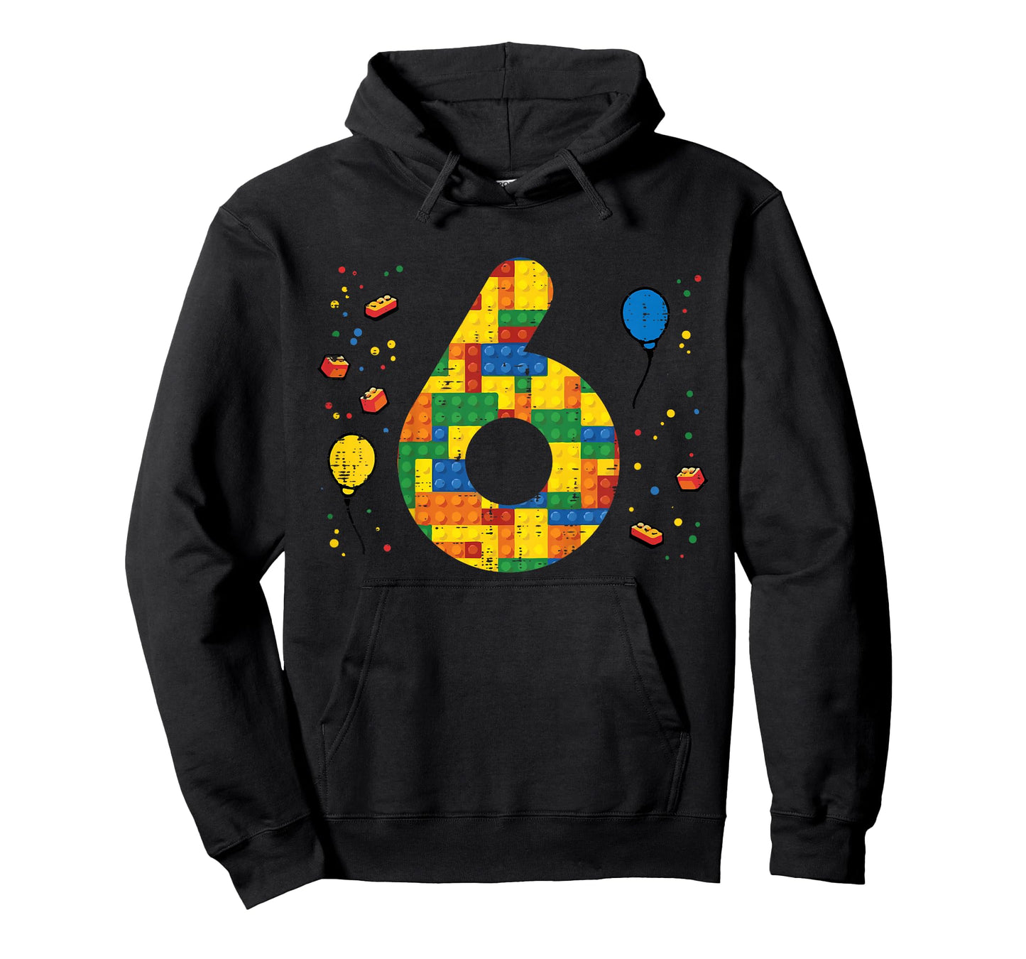 6th Birthday Blocks Building Bricks 6 Year Old Boys Kids T-Shirt