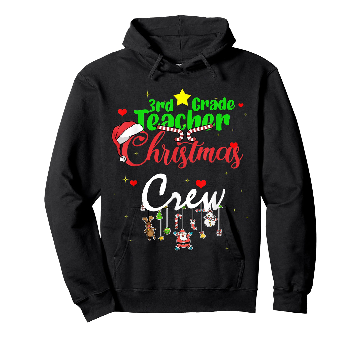 3rd Grade Teacher Christmas Crew Funny Xmas 2021 men Women T-Shirt