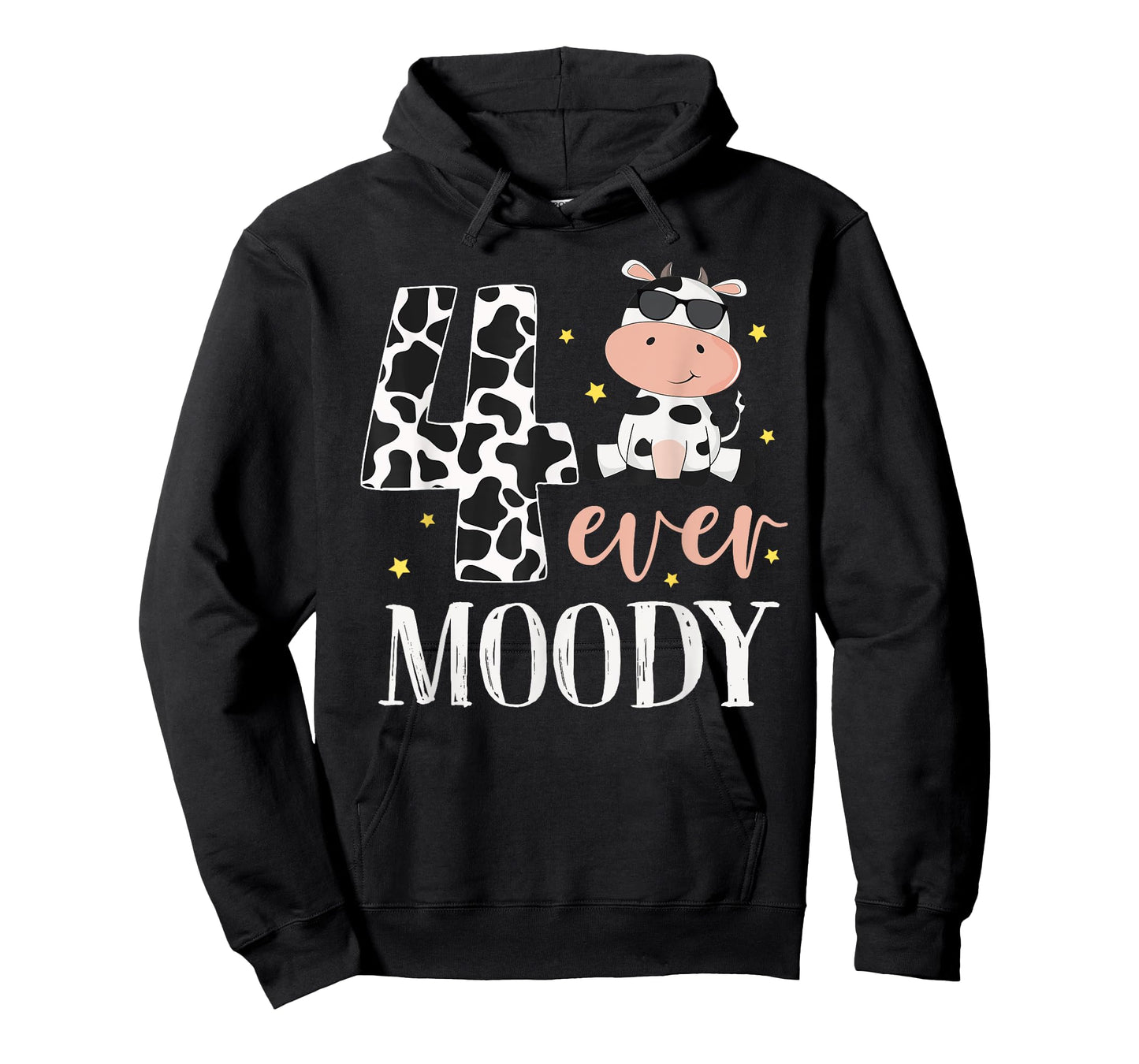 4 Ever Moody Birthday Outfit 4th Birthday Party Cow Farm T-Shirt