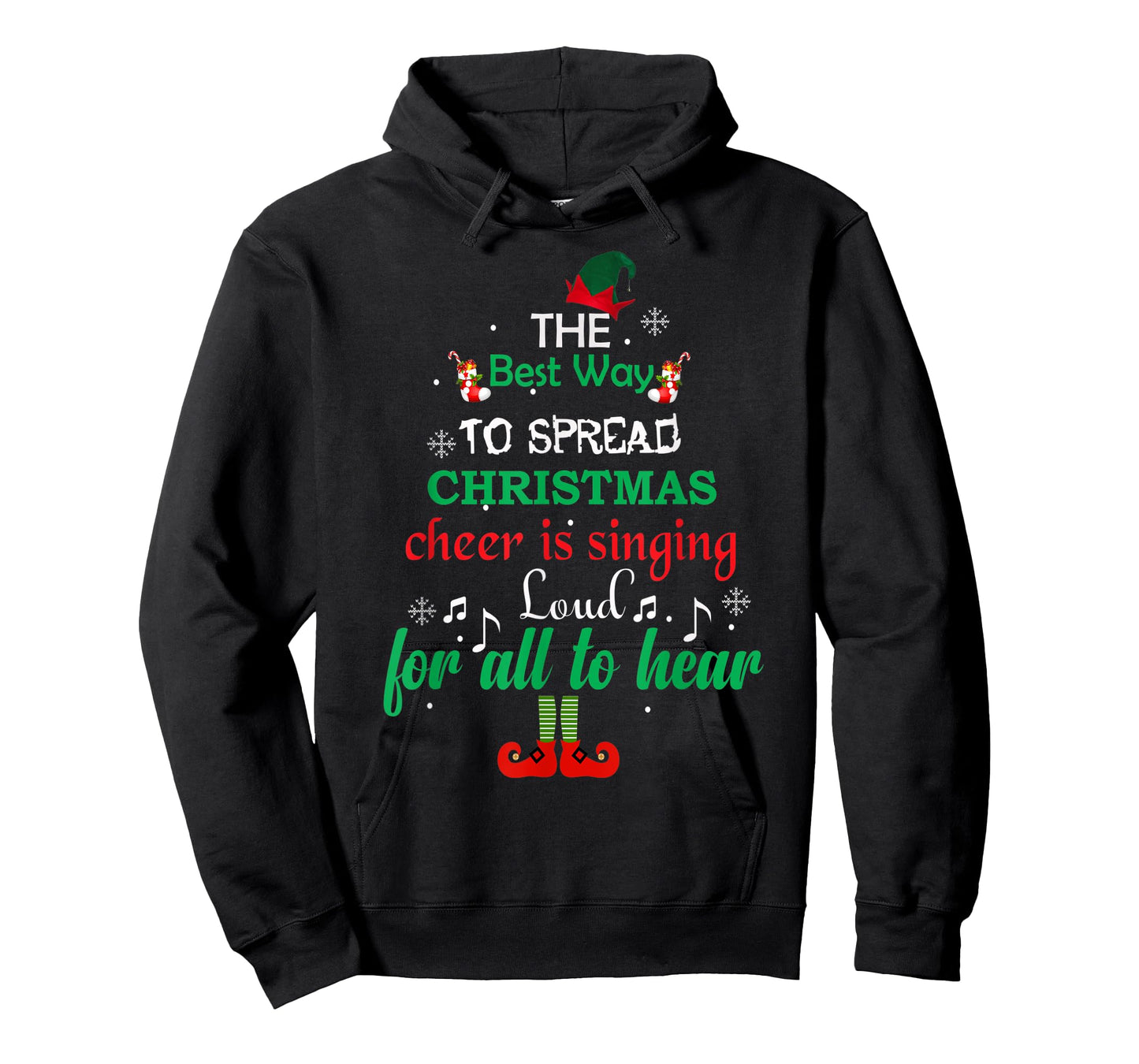 Elf Christmas Spread Cheer Tree T-Shirt T-Shirt