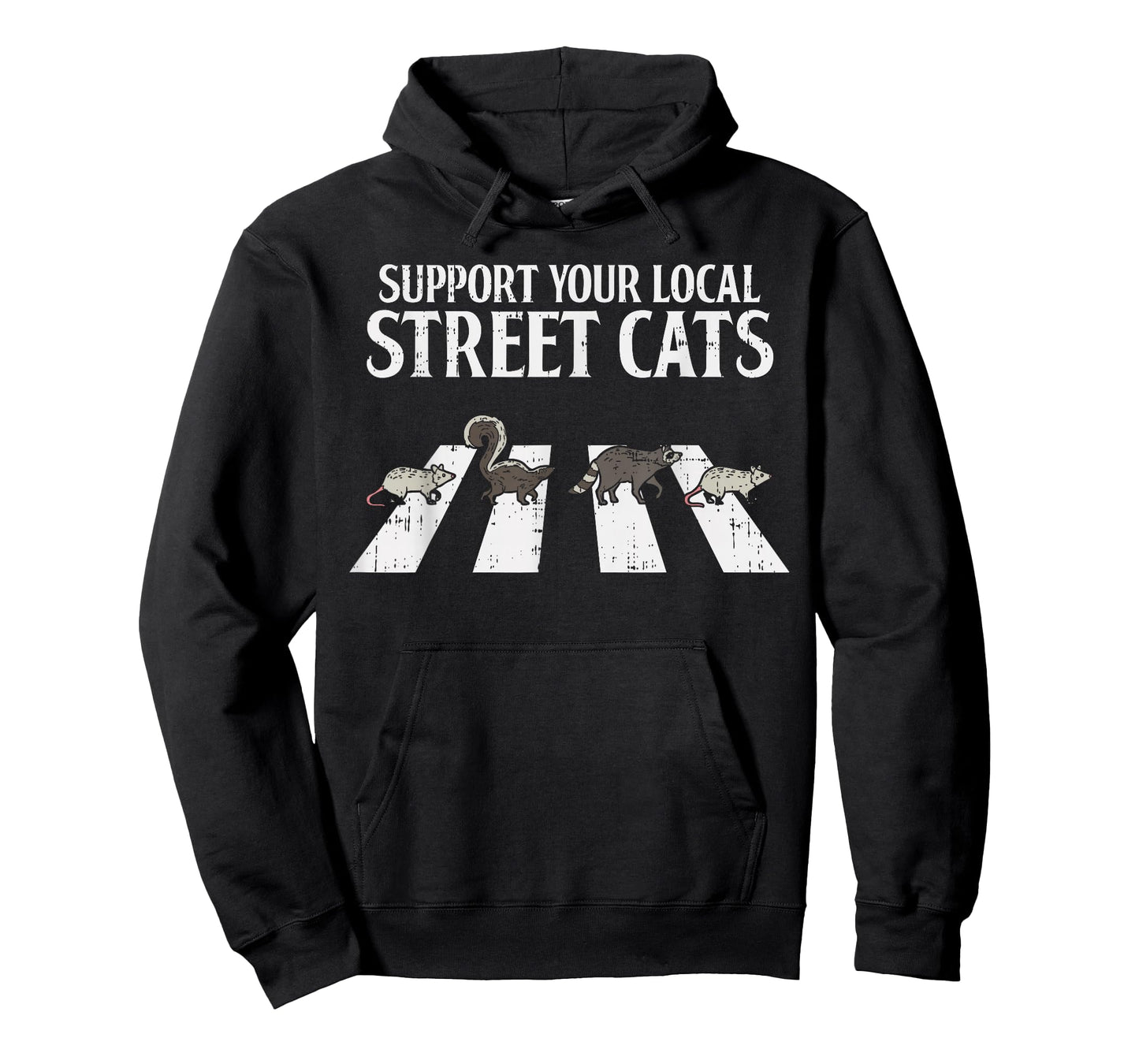 Support Your Local Street Cats Parody Racoon Skunk Opossum T-Shirt