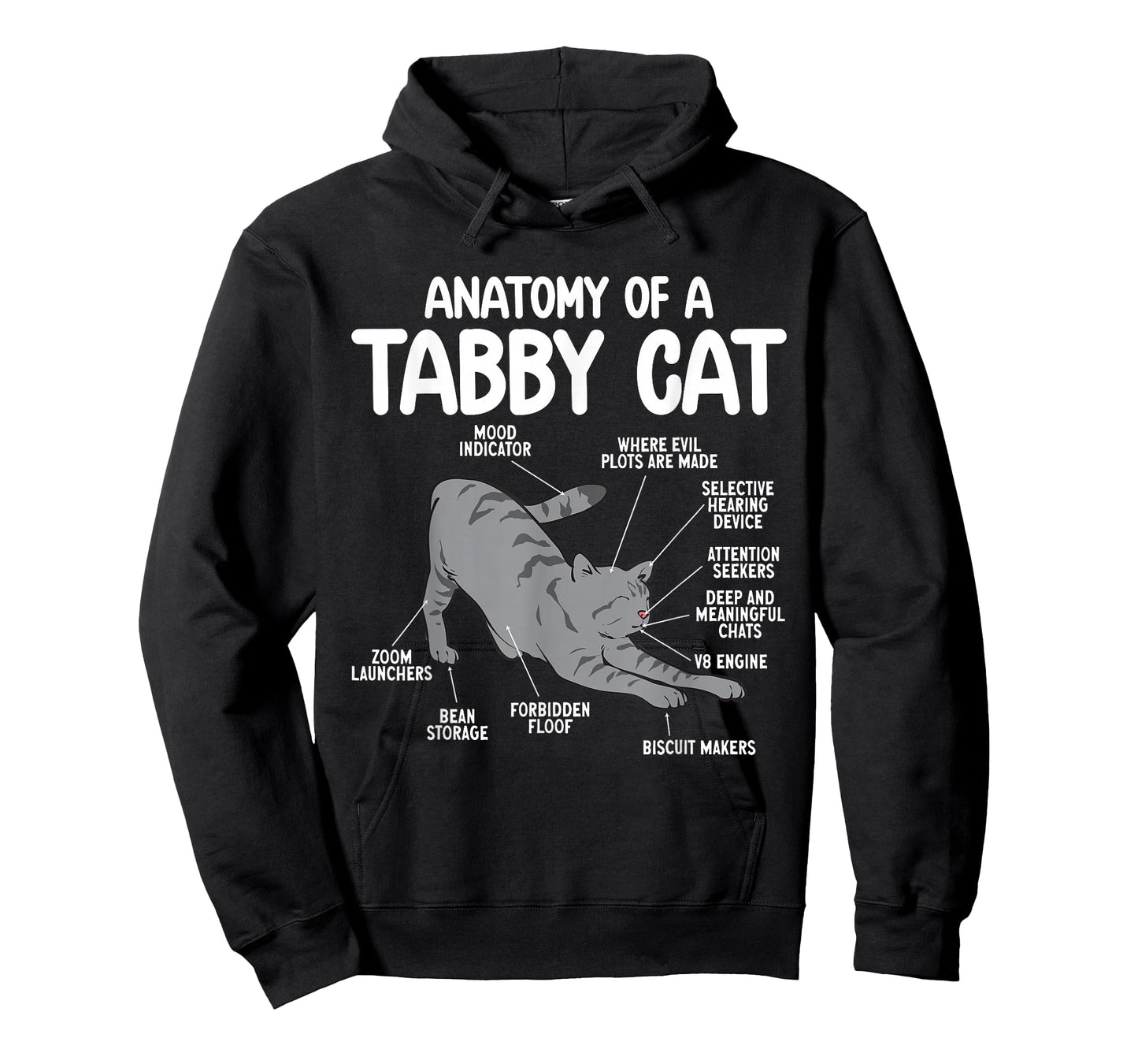 Gray Tabby Cat Anatomy Of A Tabby Cat T-Shirt