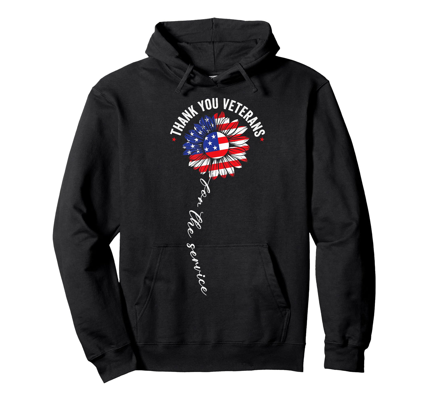 Thank You Veterans Sunflower USA Flag Military Patriotic T-Shirt