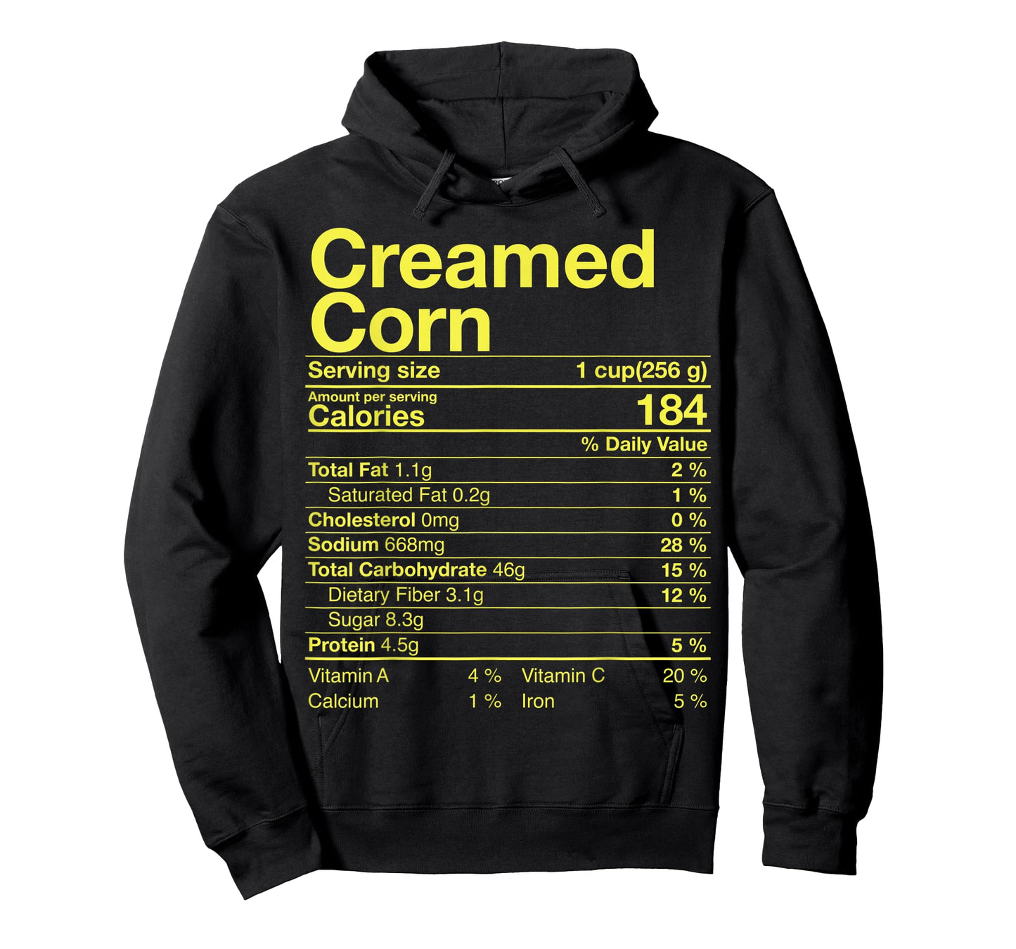 Creamed Corn Nutrition Facts Thanksgiving Gift Turkey Day T-Shirt