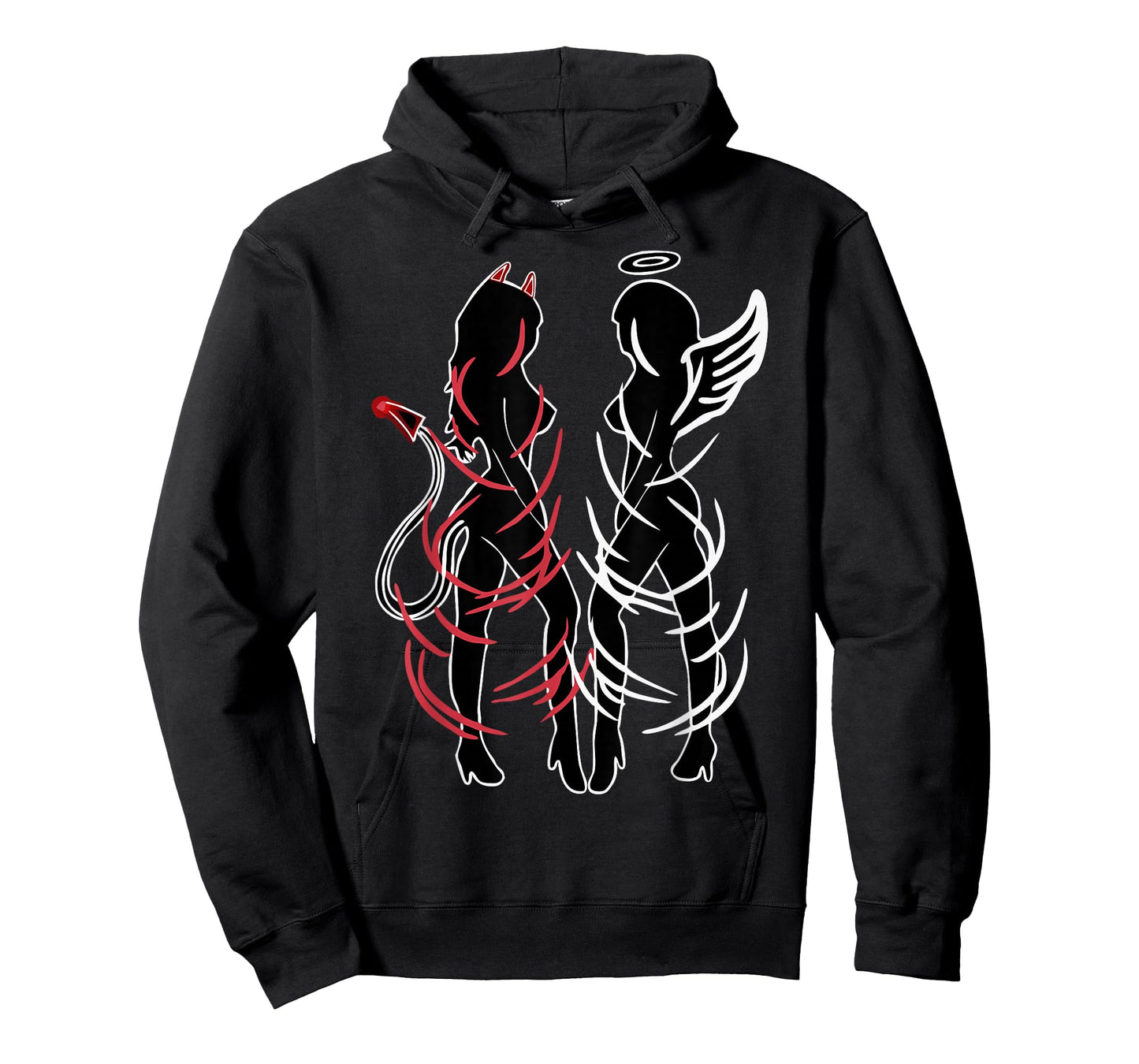 Sexy Women Illustration Duality Symbol Devil and Angel Girls T-Shirt