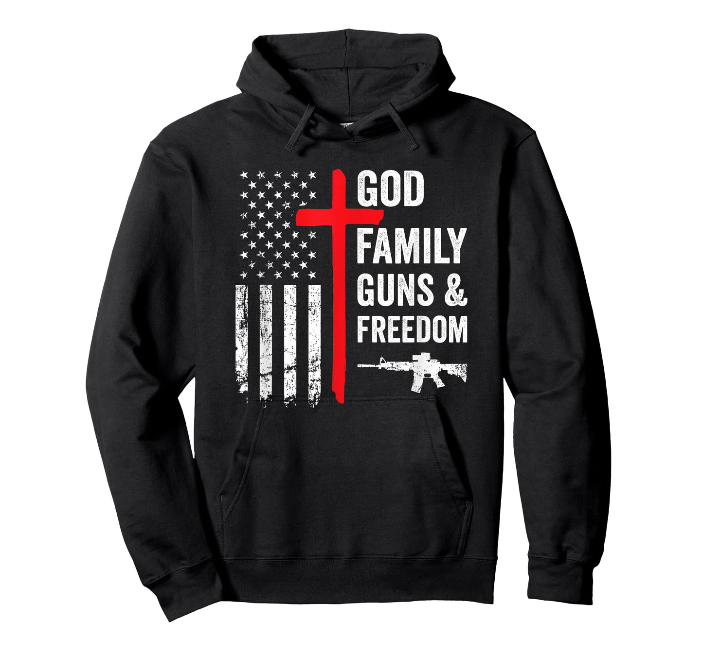 God Family Guns & Freedom - Pro Gun Christian USA Flag Women Men T-Shirt