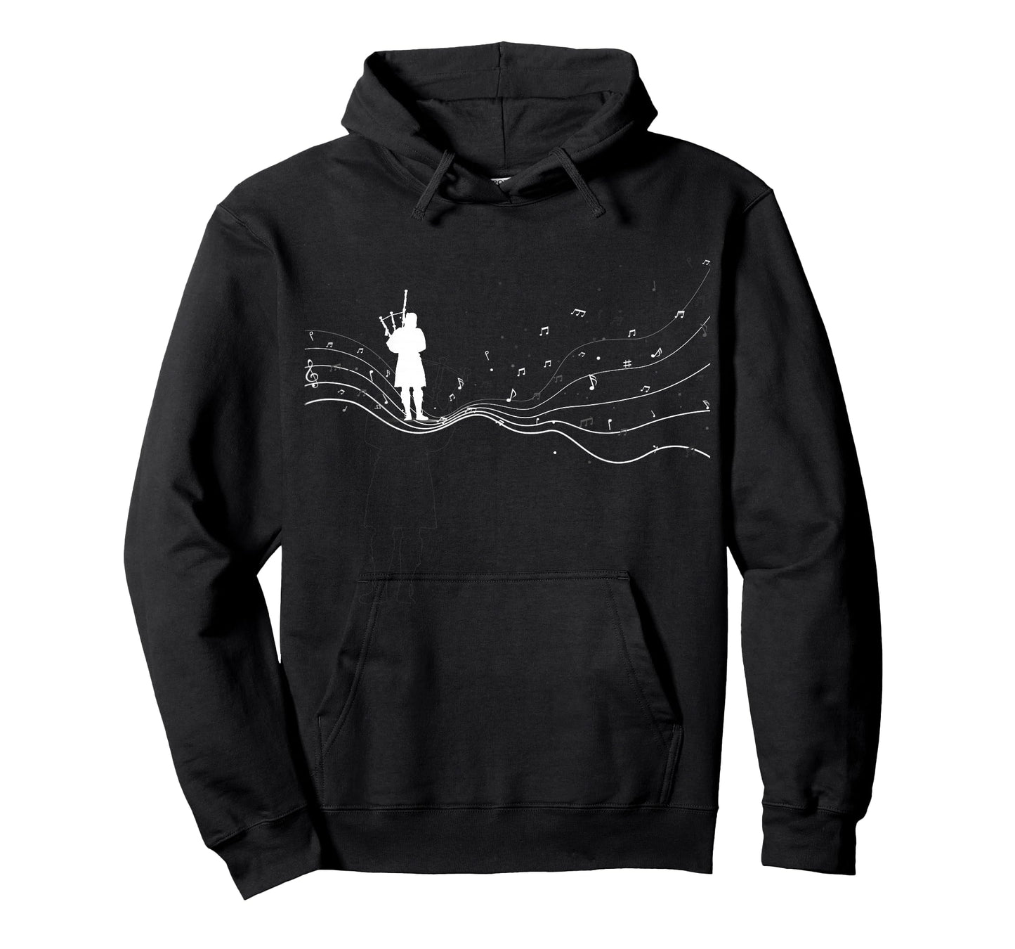 Bagpipe musician in music notes for Bagpipe player T-Shirt