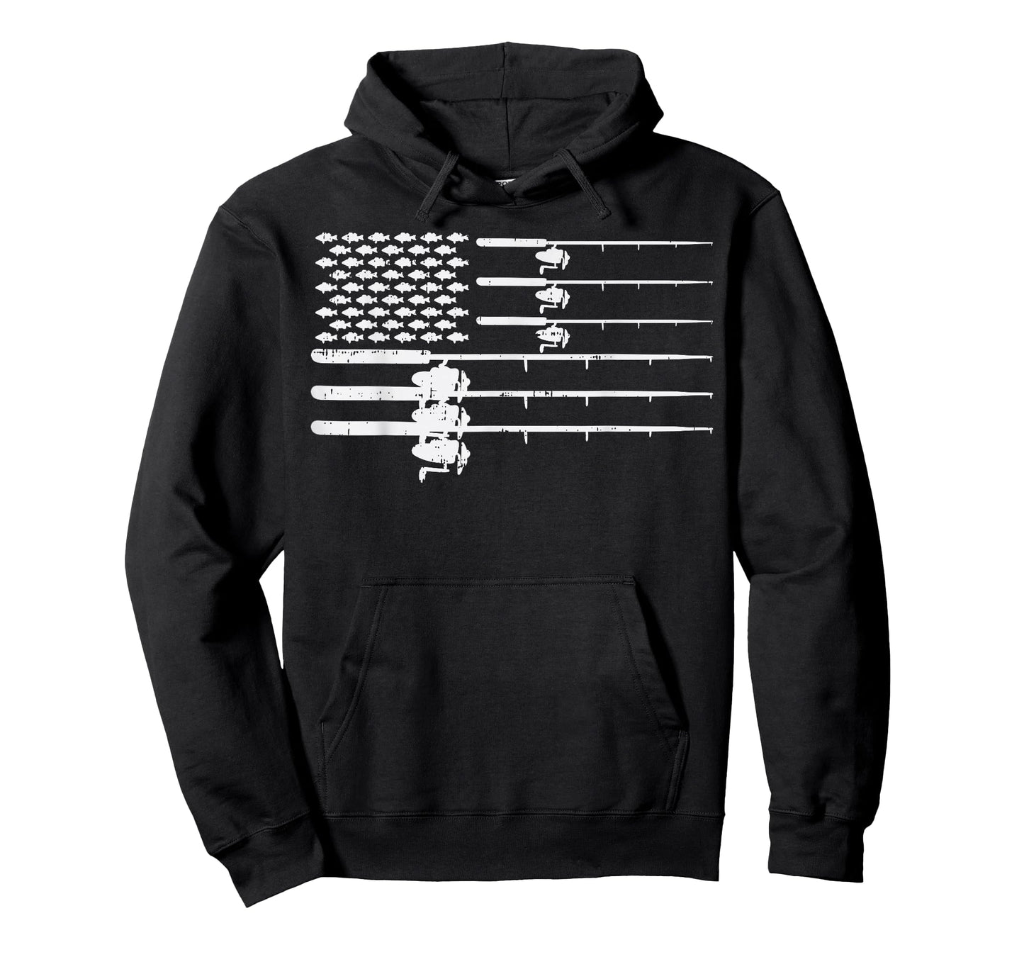 Fishing Rod US Flag Vintage Patriotic Fisherman Angler Gift T-Shirt
