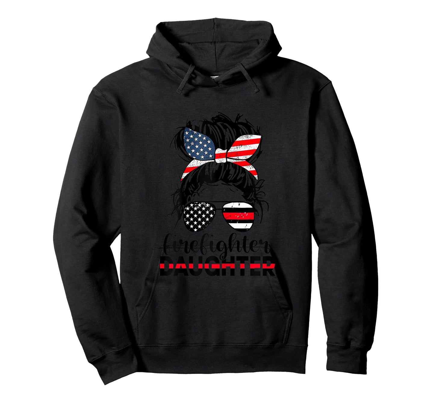 Firefighter Daughter Thin Red Line Messy Bun Classic T-Shirt