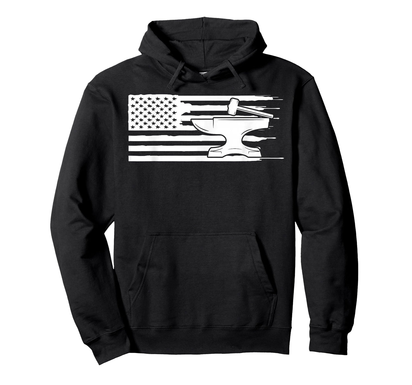 USA Flag Anvil Hoof Blacksmith Workshop T-Shirt