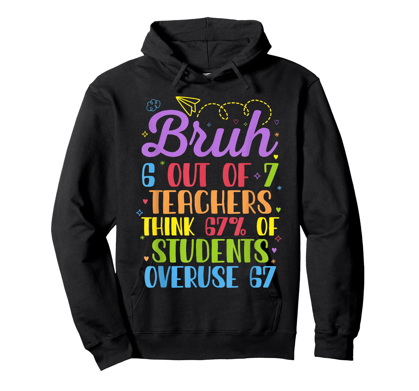 6 Out of 7 Teachers Think 67% of Students Overuse 67 Funny T-Shirt