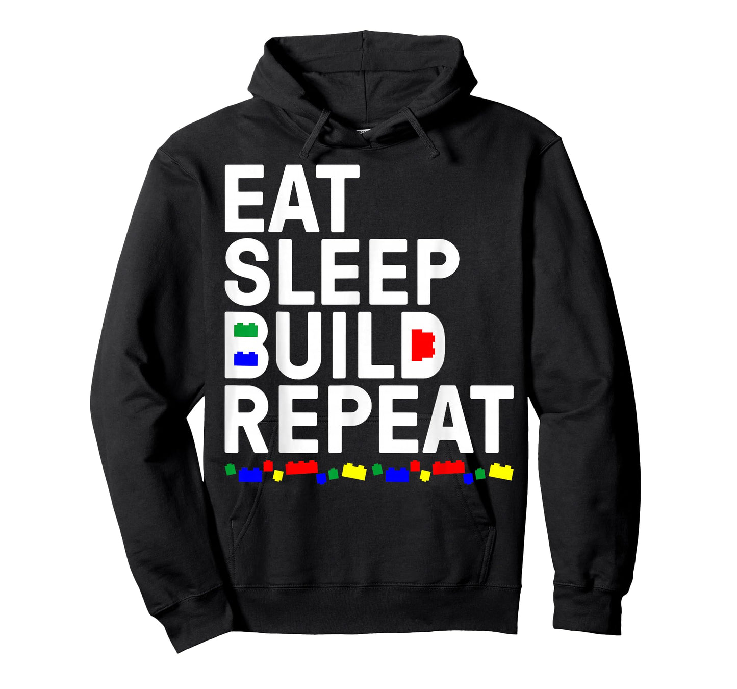 Funny Eat Sleep Build Gift Men Women Cool Blocks Building T-Shirt
