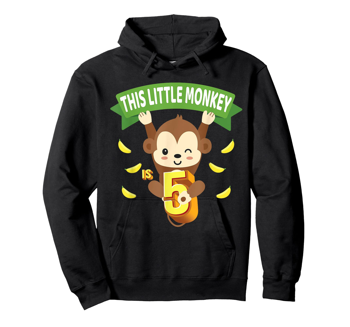 This Little Monkey Is 5 Years Old Kid 5th Birthday Monkeys T-Shirt