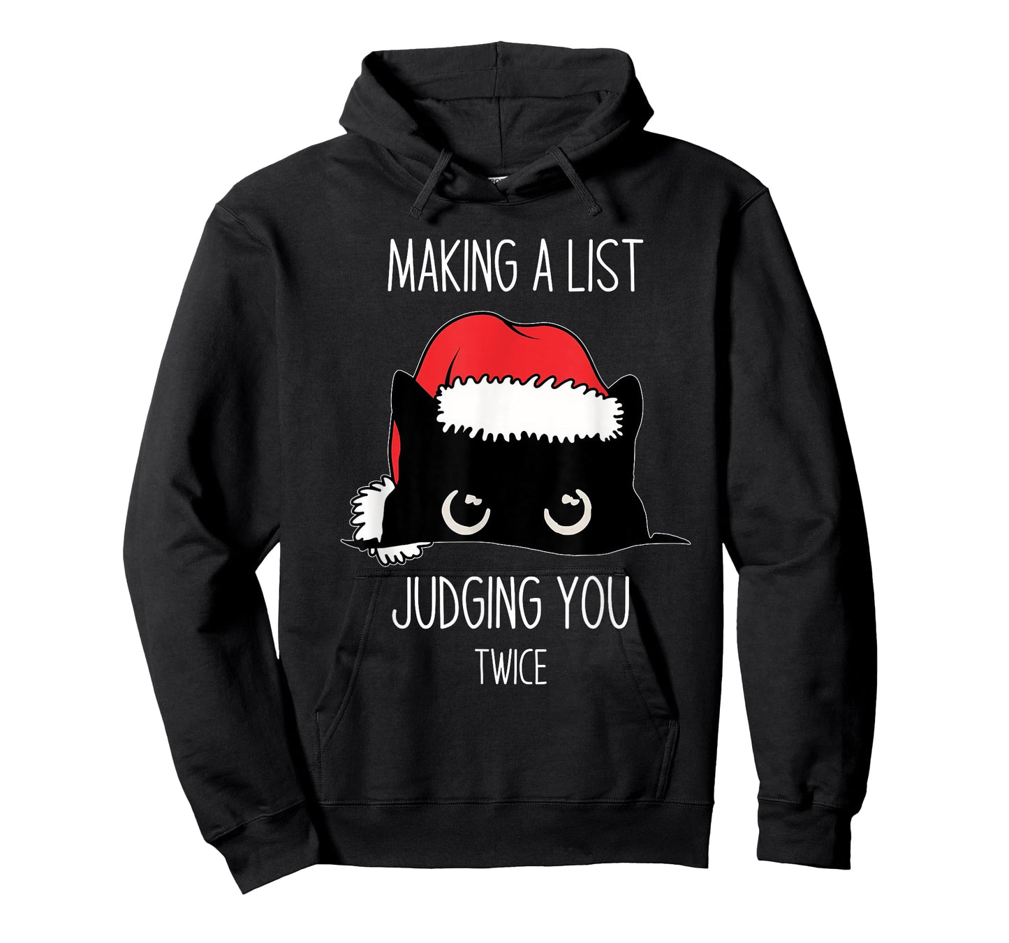 Making A List Judging You Twice Christmas Cat T-Shirt