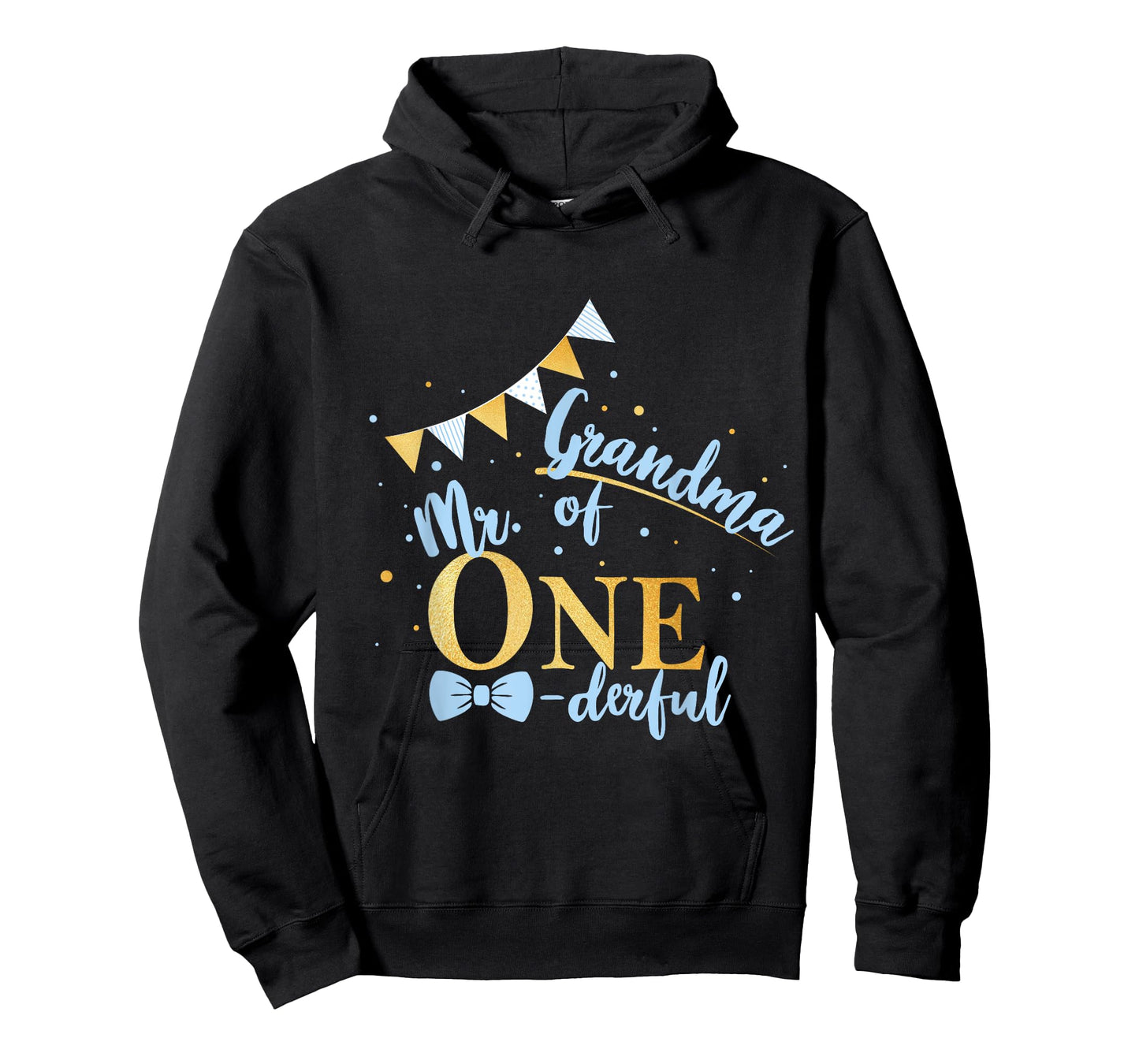 Grandma Of Mr One-derful Party Blue-Gold Boy 1st Birthday T-Shirt