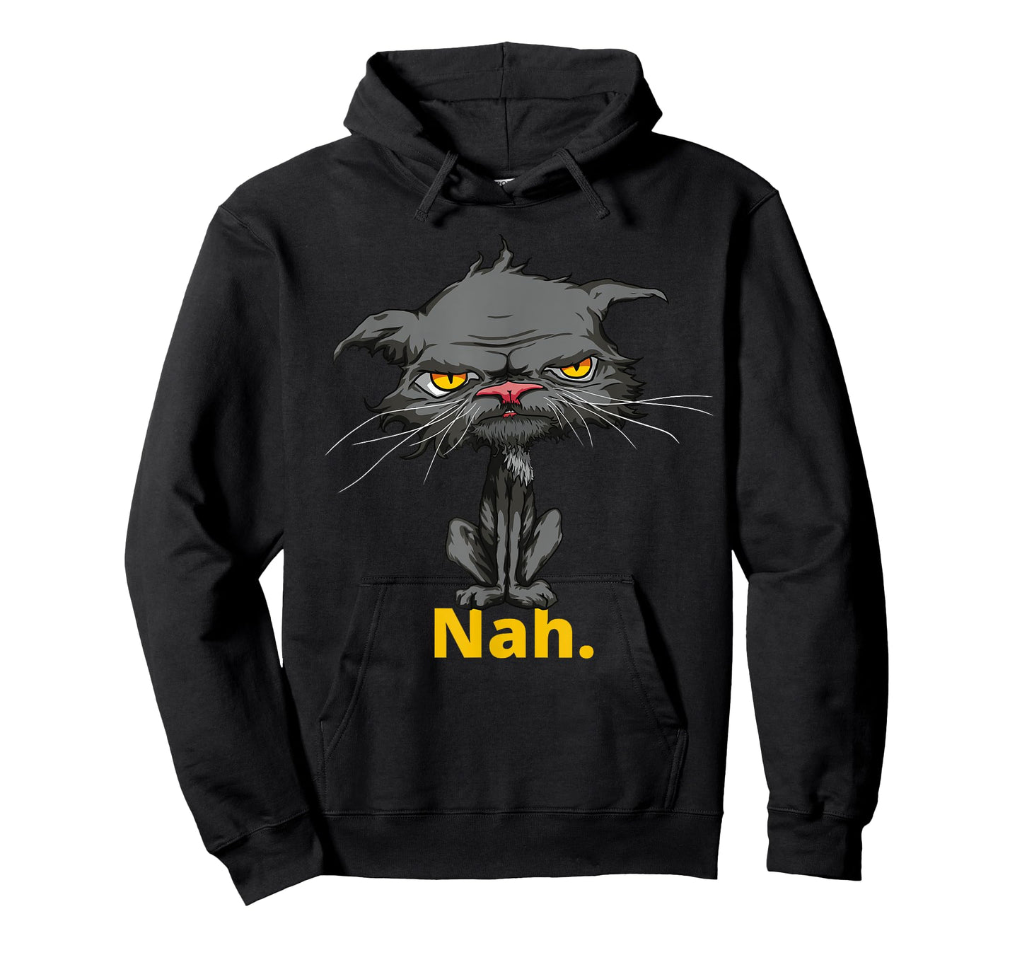 Cat Nah Funny Bored Cat Yellow Eyes Cat Lovers Kitten T-Shirt for Men Women Girls Kids