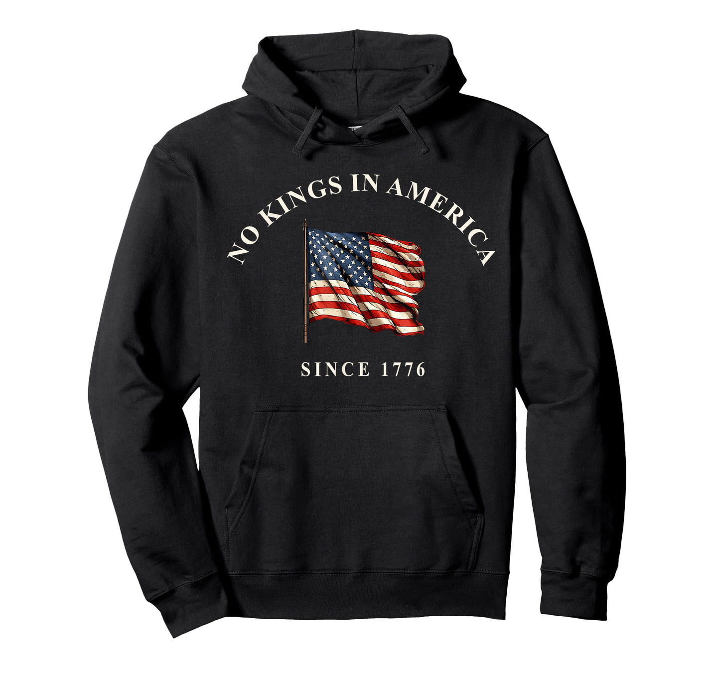 No Kings in America Since 1776 America Flag T-Shirt