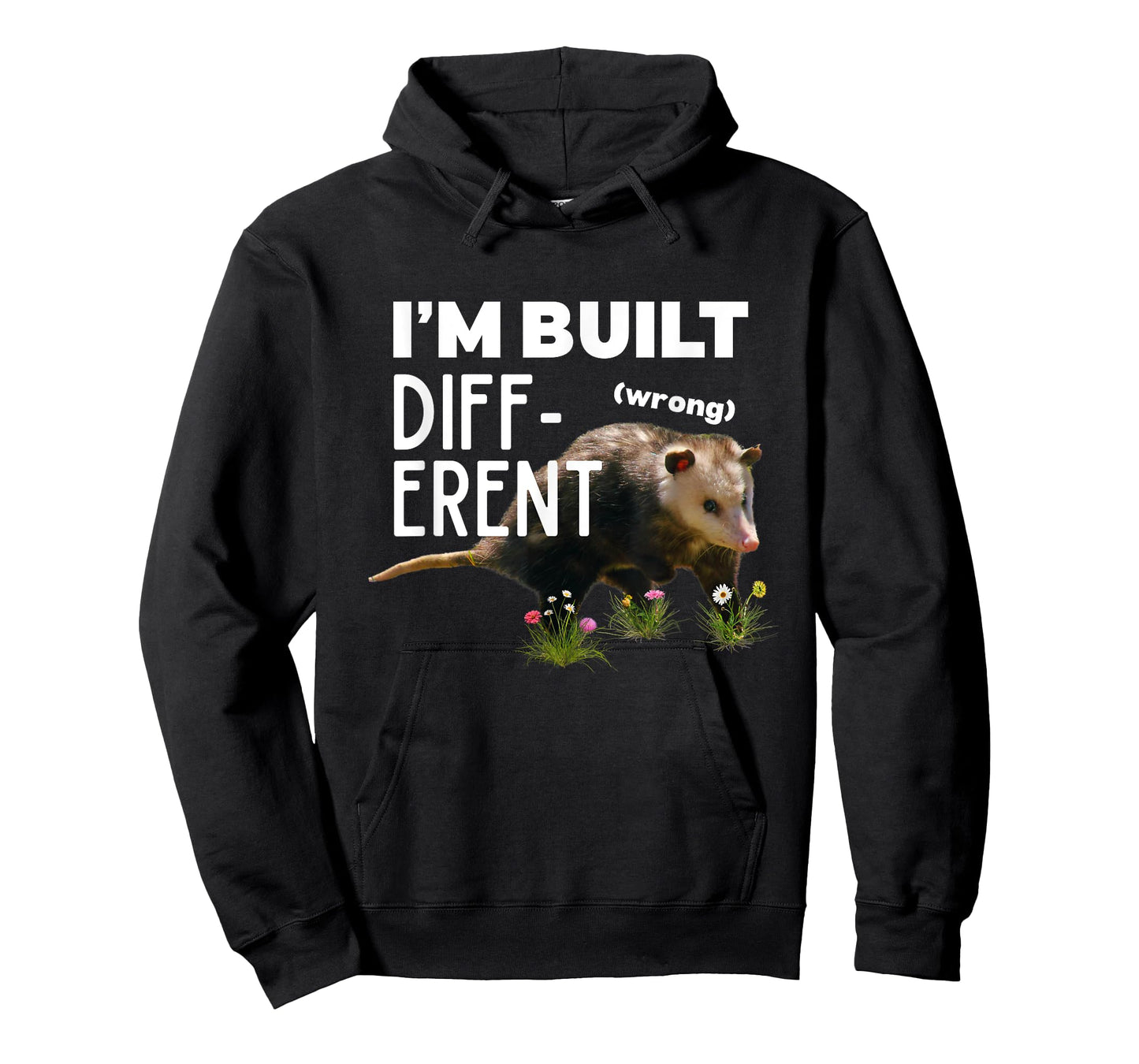 Funny Opossum I’m Built Different Wrong Meme Possum Novelty T-Shirt